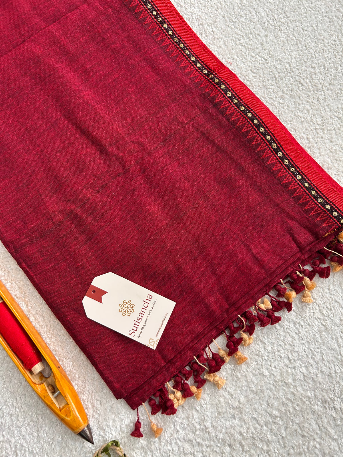 Ruhika Heritage Border Pure Mul Cotton Handloom Saree