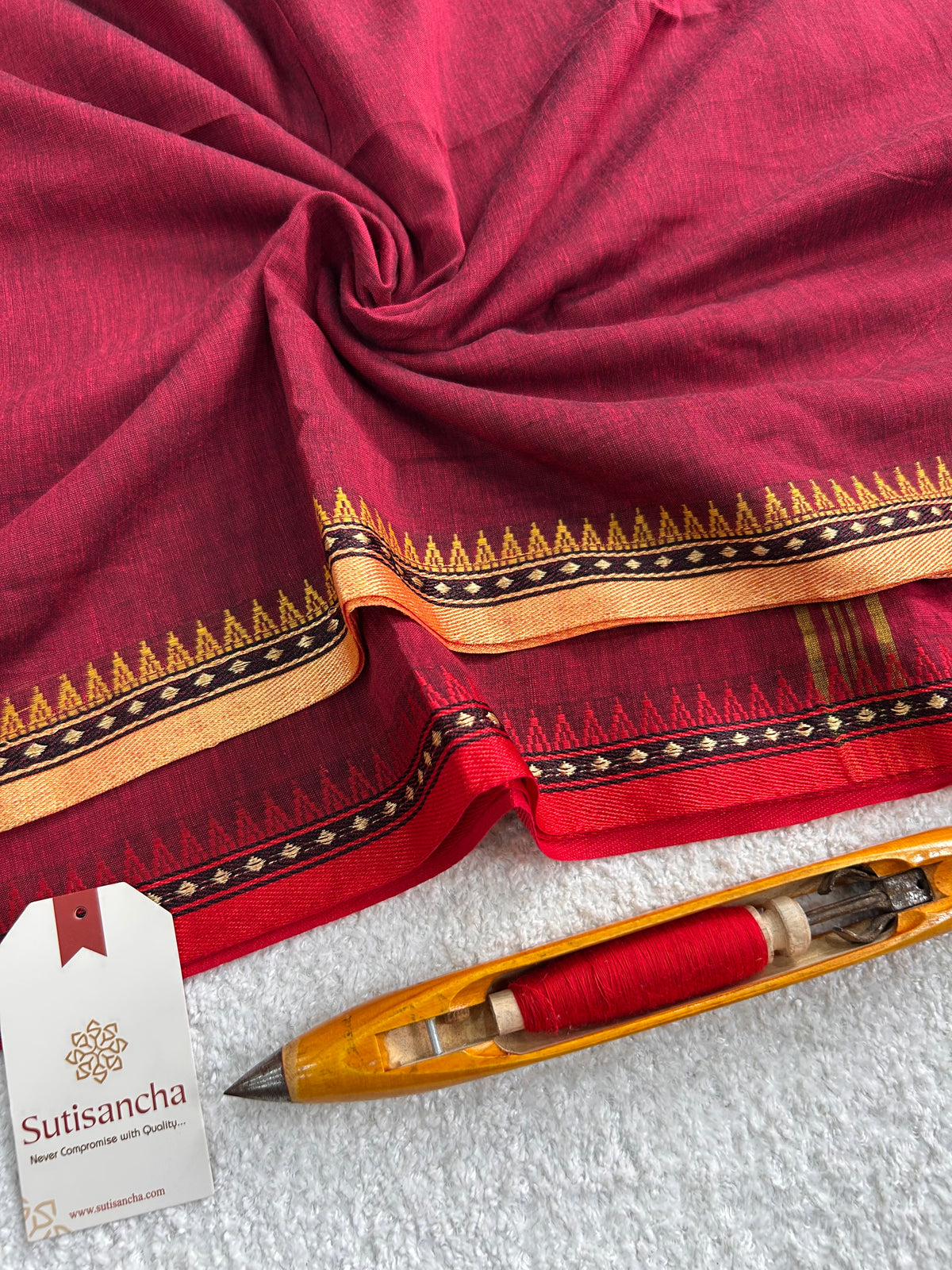Ruhika Heritage Border Pure Mul Cotton Handloom Saree
