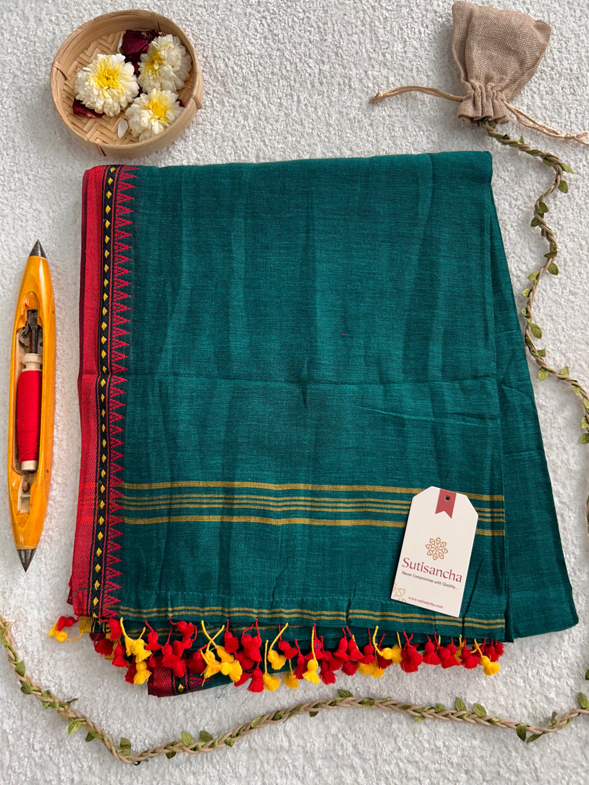 Ruhika Heritage Border Pure Mul Cotton Handloom Saree