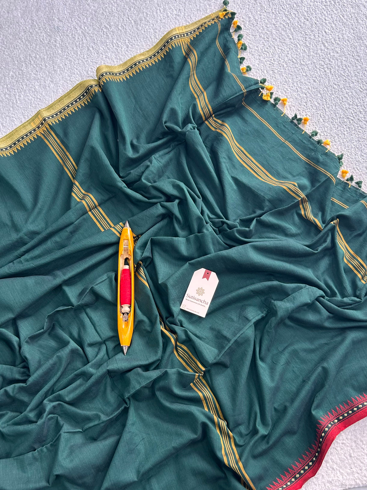 Ruhika Heritage Border Pure Mul Cotton Handloom Saree