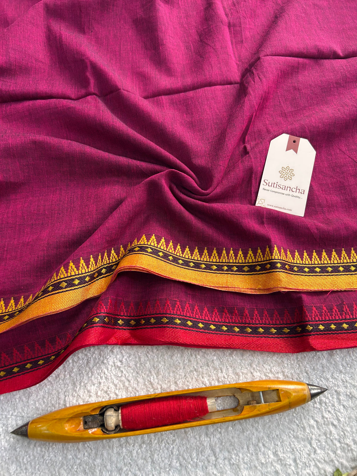 Ruhika Heritage Border Pure Mul Cotton Handloom Saree