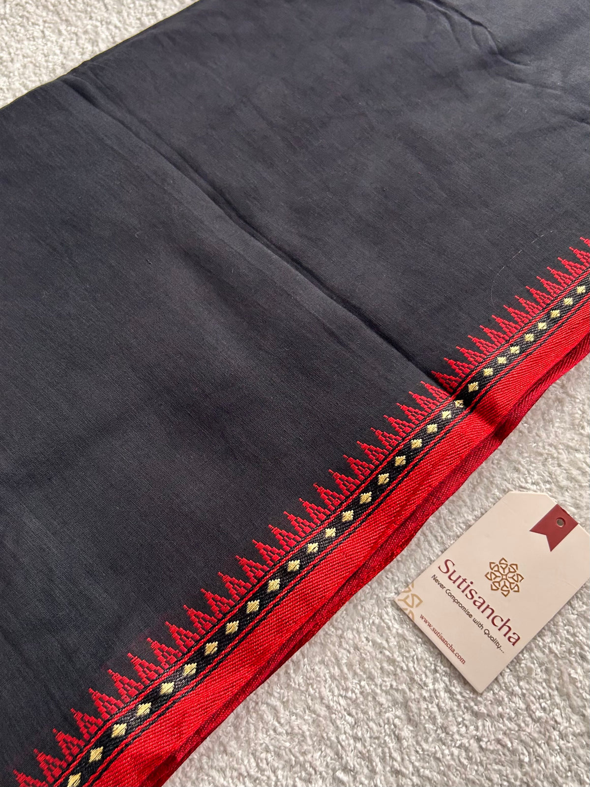 Ruhika Heritage Border Pure Mul Cotton Handloom Saree