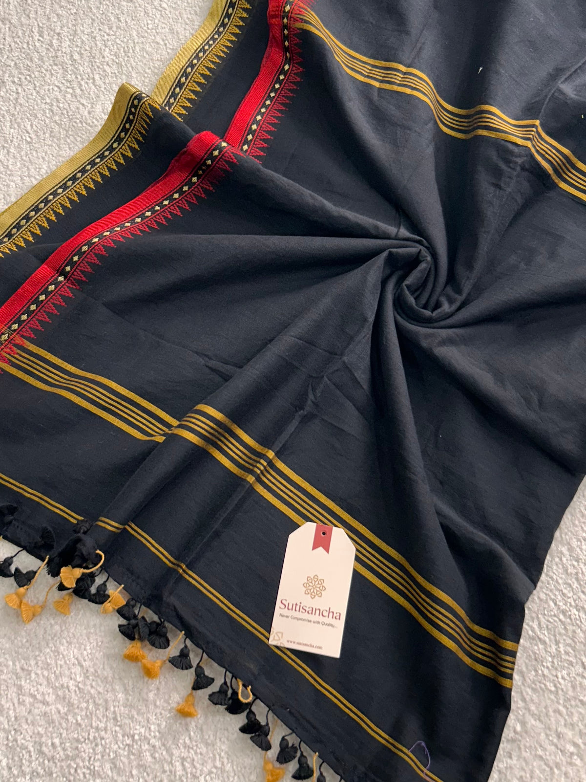 Ruhika Heritage Border Pure Mul Cotton Handloom Saree