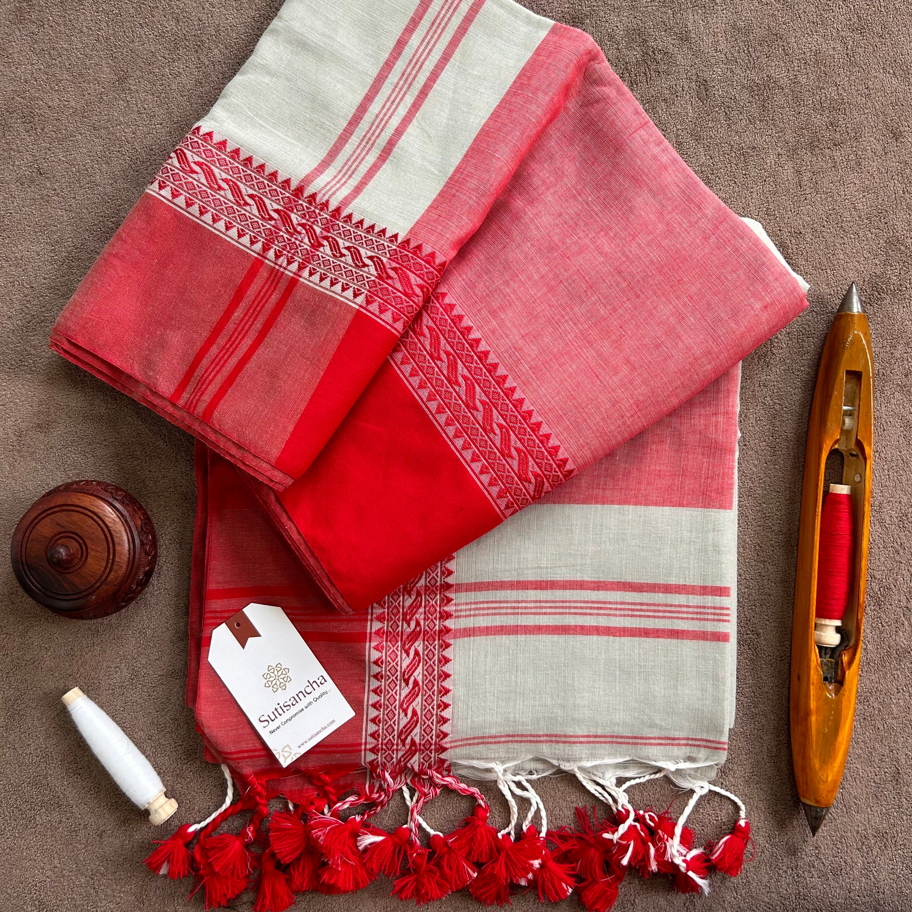 Sutisancha Bengal Cotton Saree in Traditional Weave