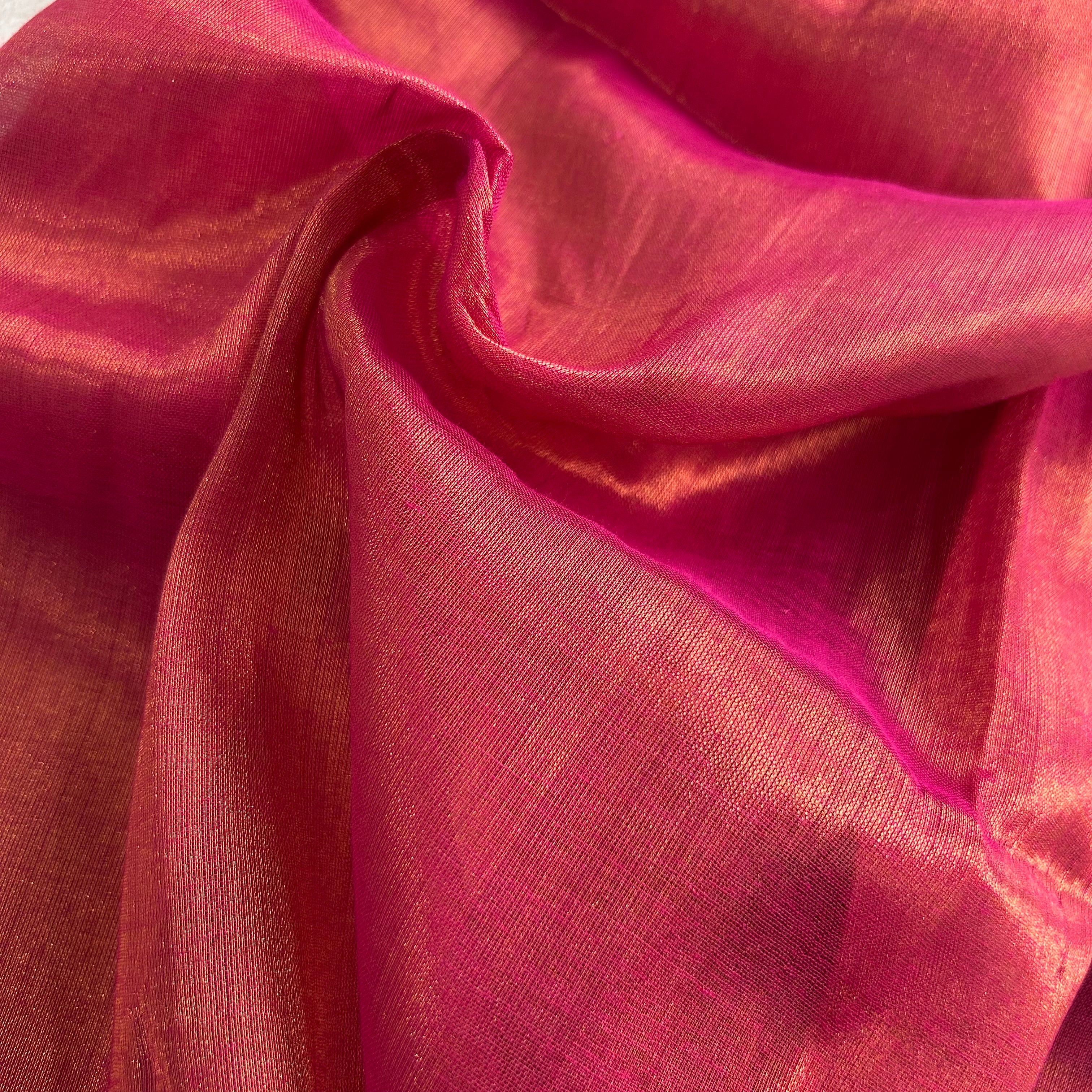 Sutisancha Peach Handloom Tissue Saree