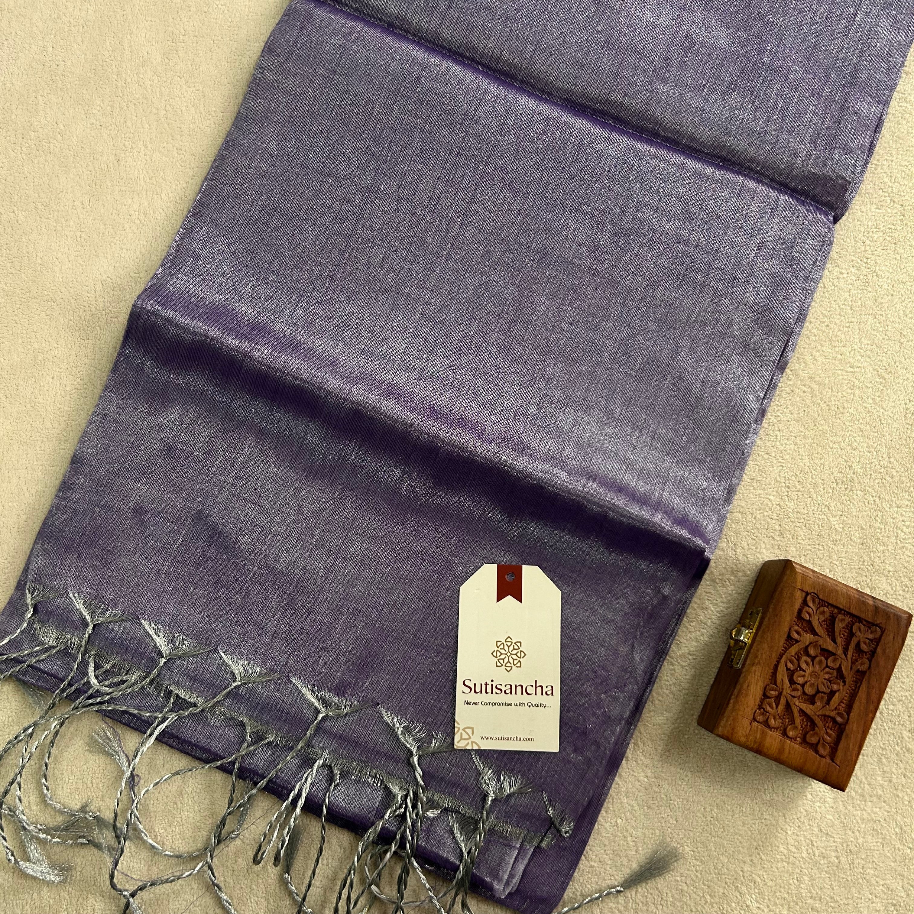 Sutisancha Lavender Handloom Tissue Saree