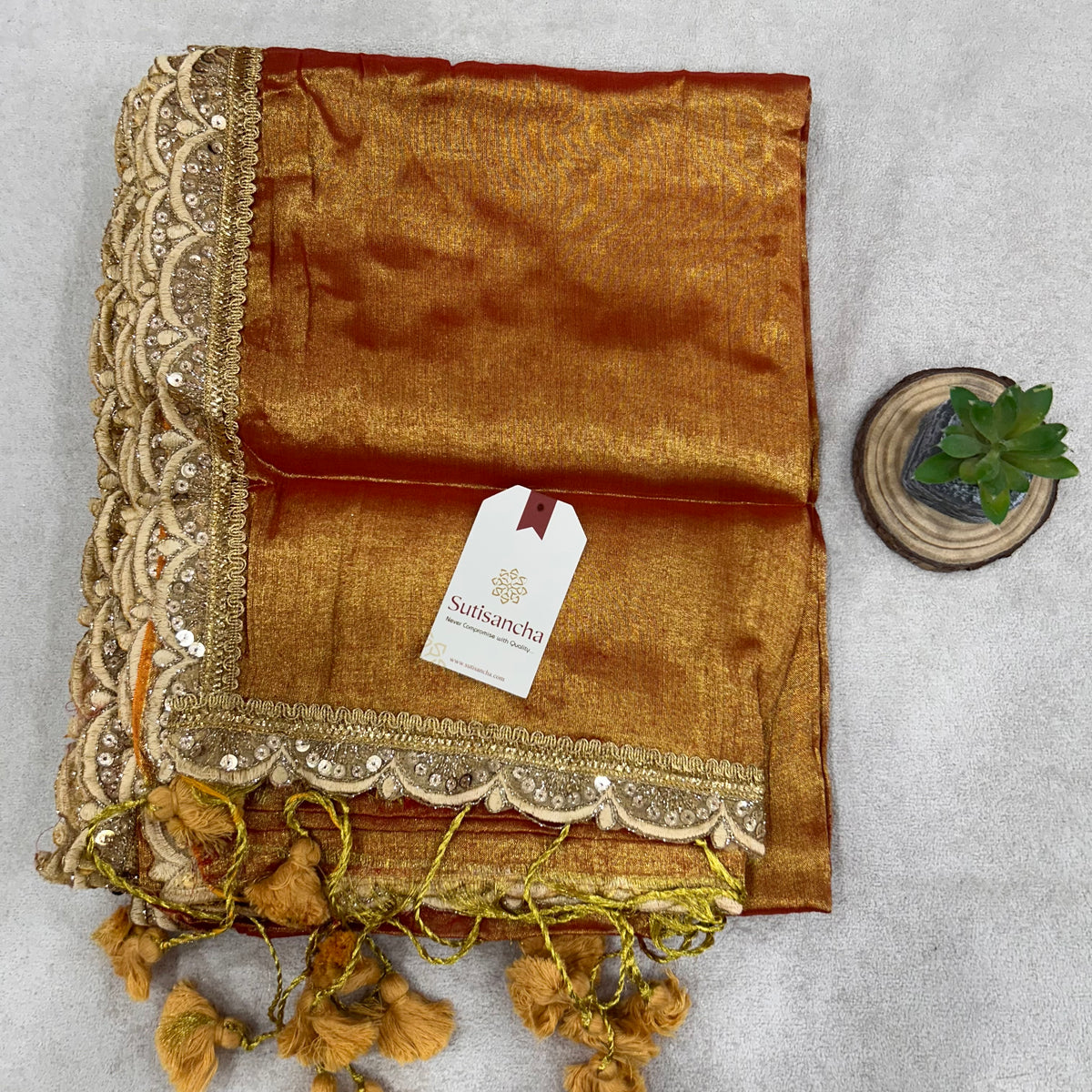 Pure Tissue Saree with Running Blouse | Clearance Sale