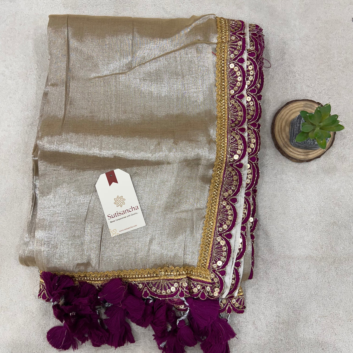 Pure Tissue Saree with Running Blouse | Clearance Sale