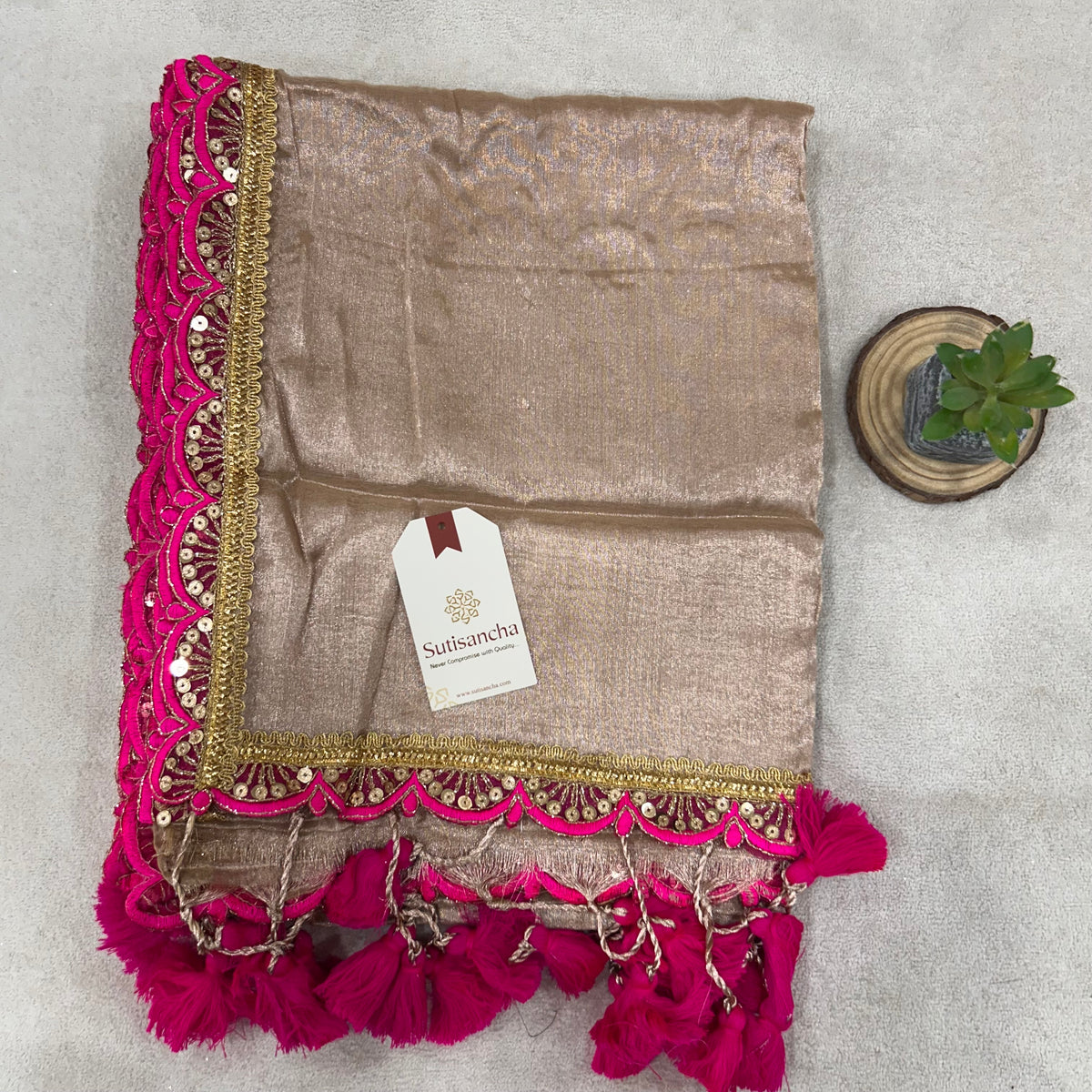 Pure Tissue Saree with Running Blouse | Clearance Sale