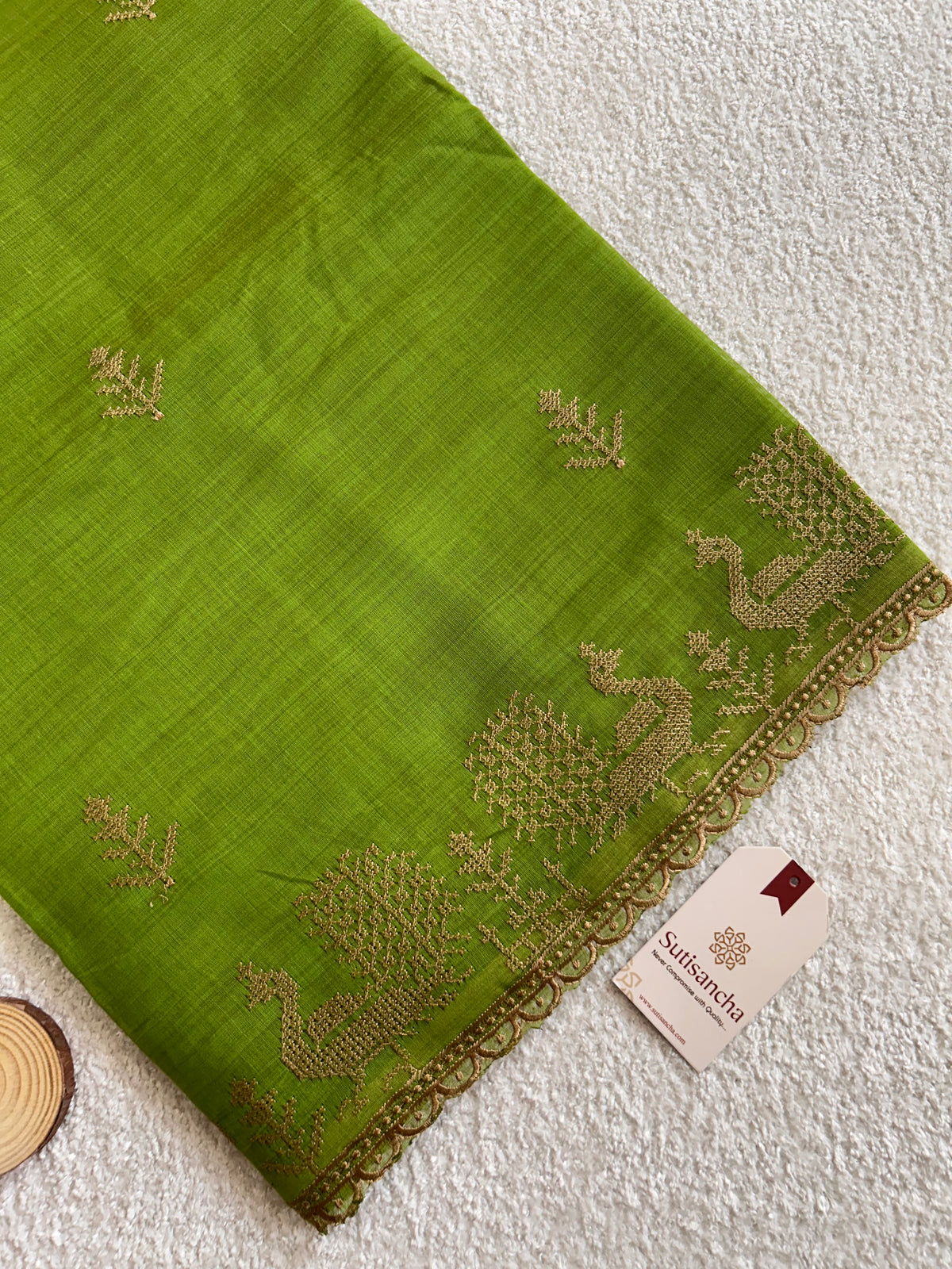 Peacock Heritage Border Classic Cotton Saree