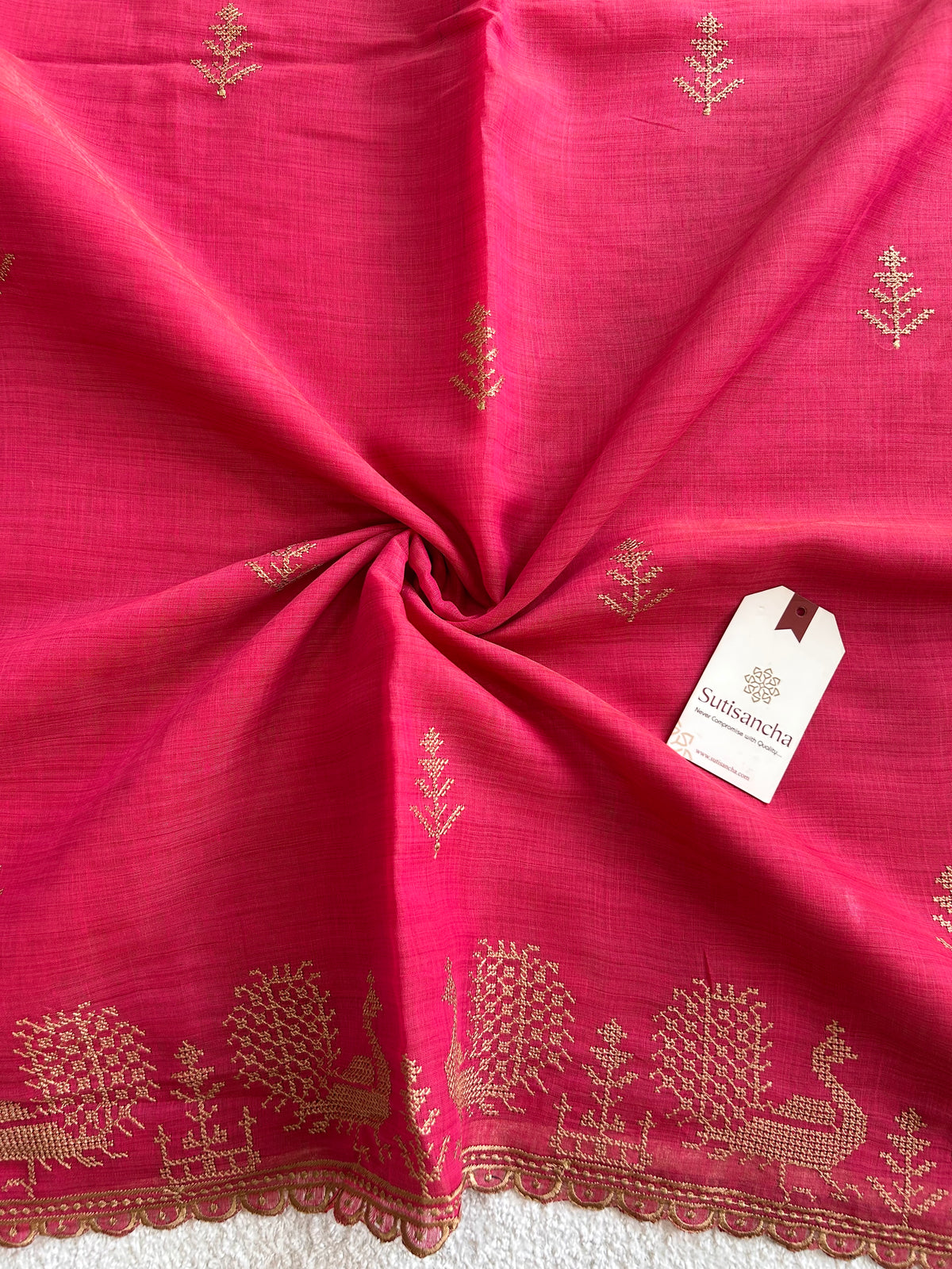 Peacock Heritage Border Classic Cotton Saree