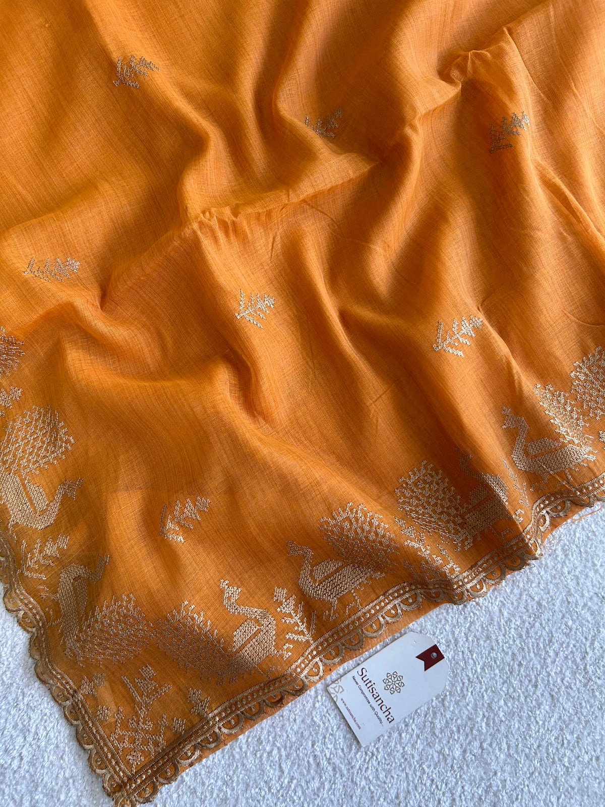 Peacock Heritage Border Classic Cotton Saree