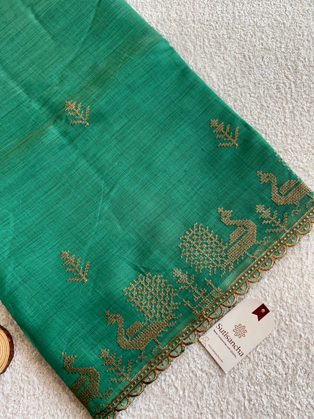 Peacock Heritage Border Classic Cotton Saree