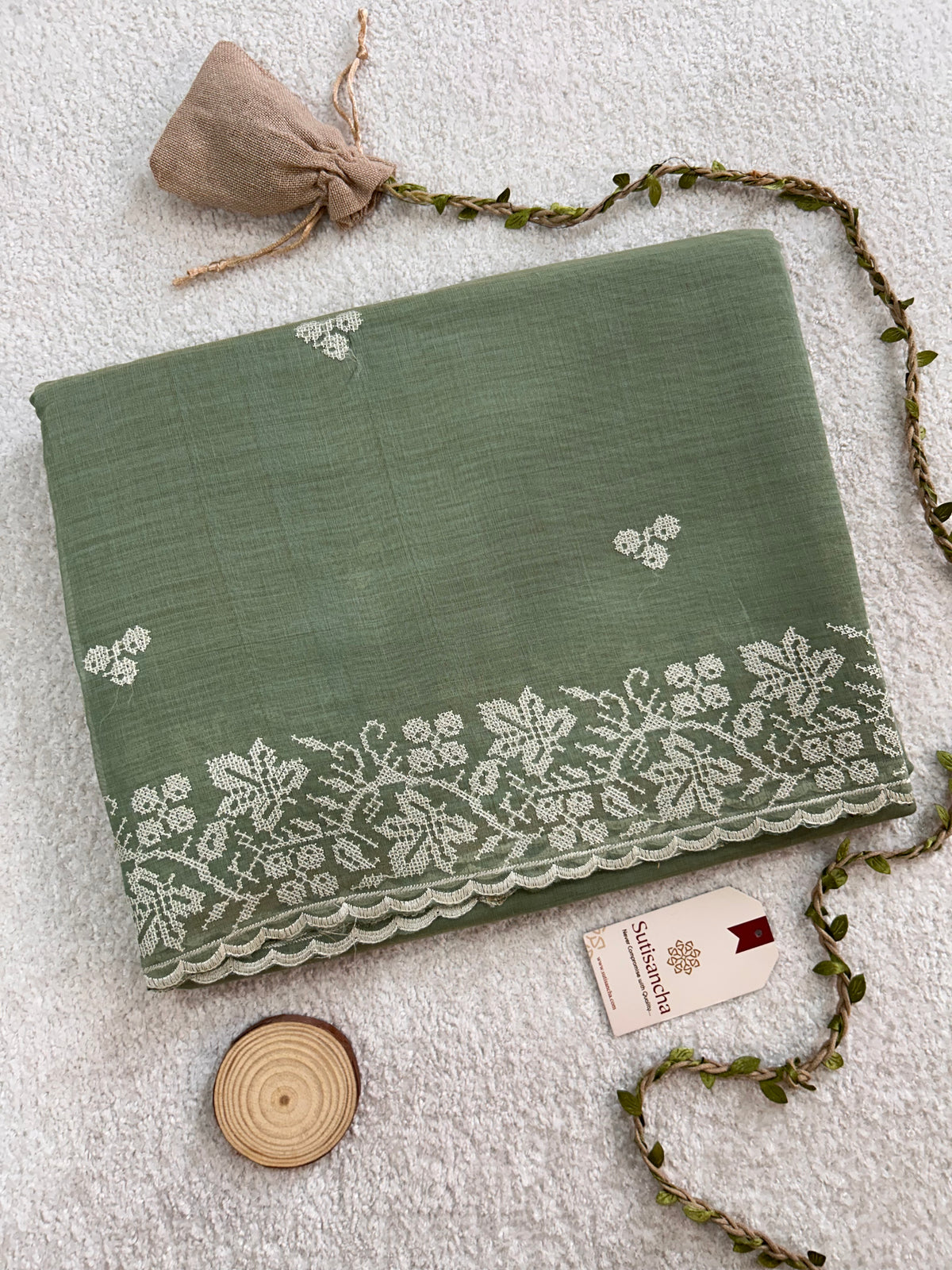 Floral Garden Border Classic Cotton Saree