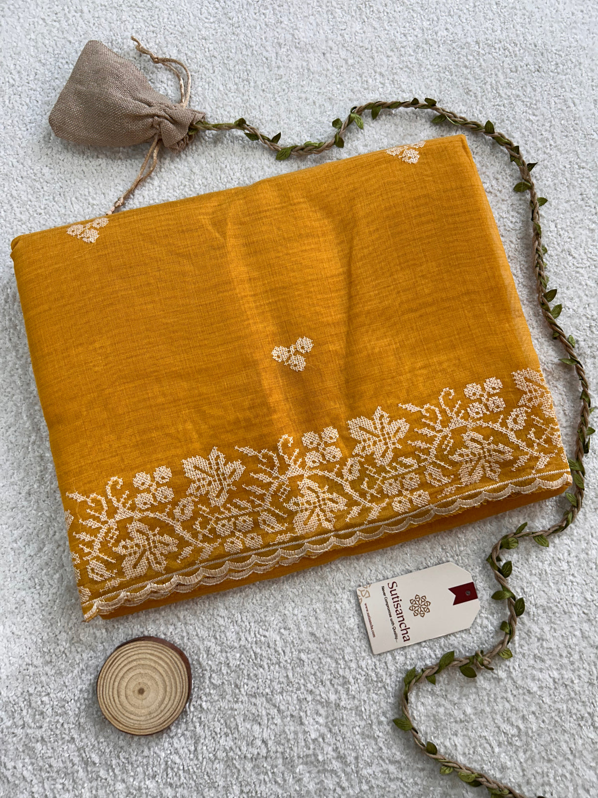 Floral Garden Border Classic Cotton Saree