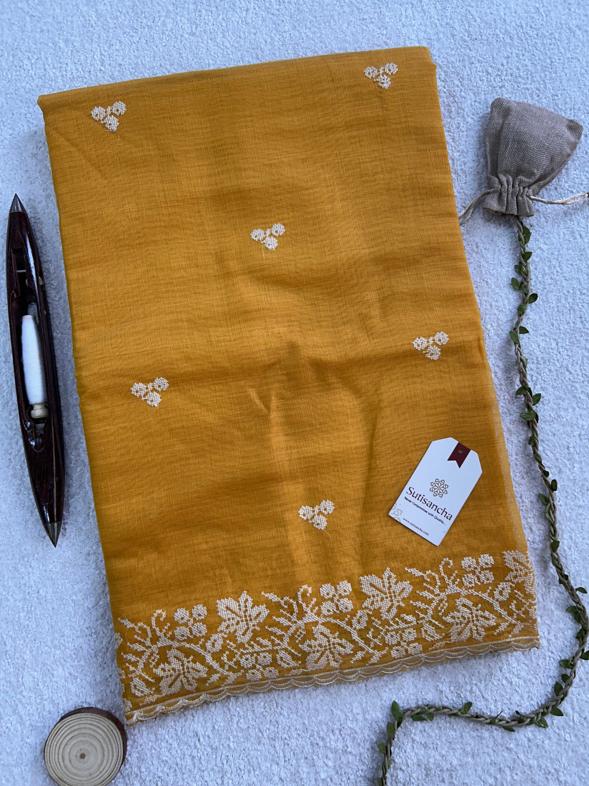 Floral Garden Border Classic Cotton Saree