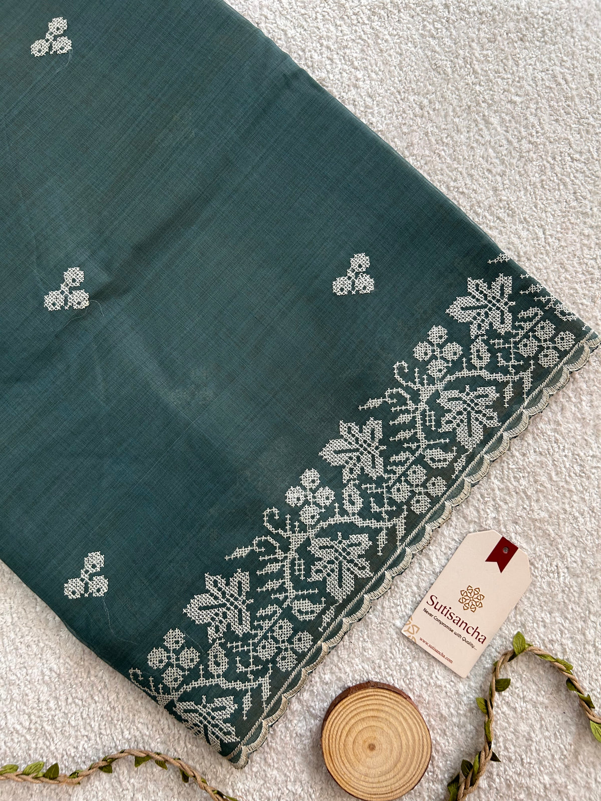 Floral Garden Border Classic Cotton Saree