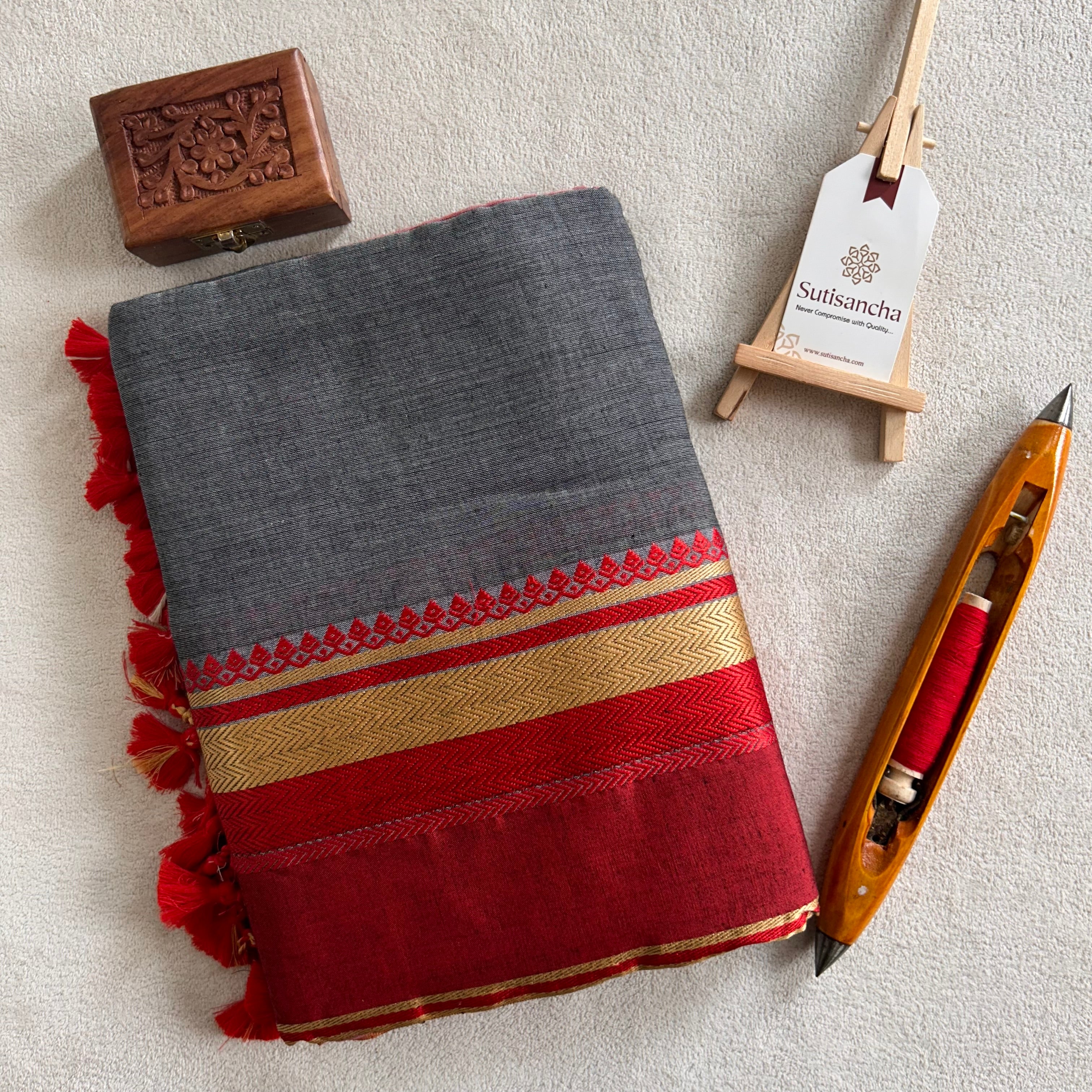 Sutisancha Handwoven Bliss Bengal Cotton Saree