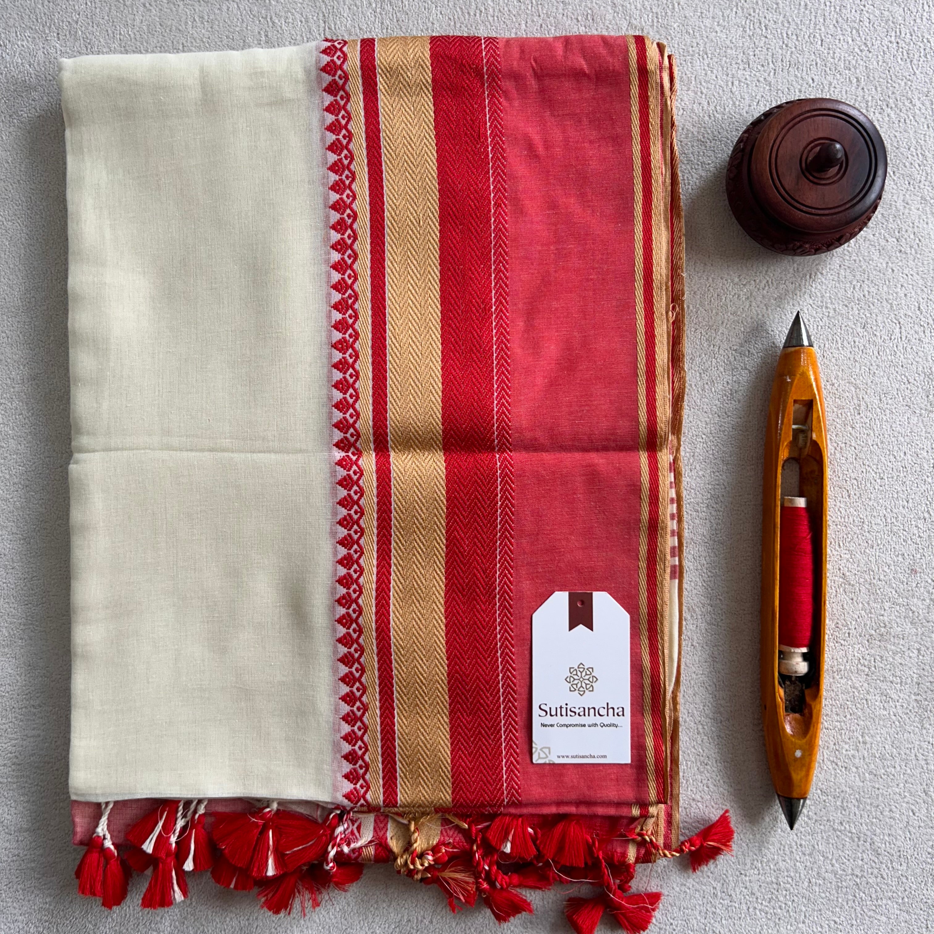 Sutisancha Handwoven Bliss Bengal Cotton Saree