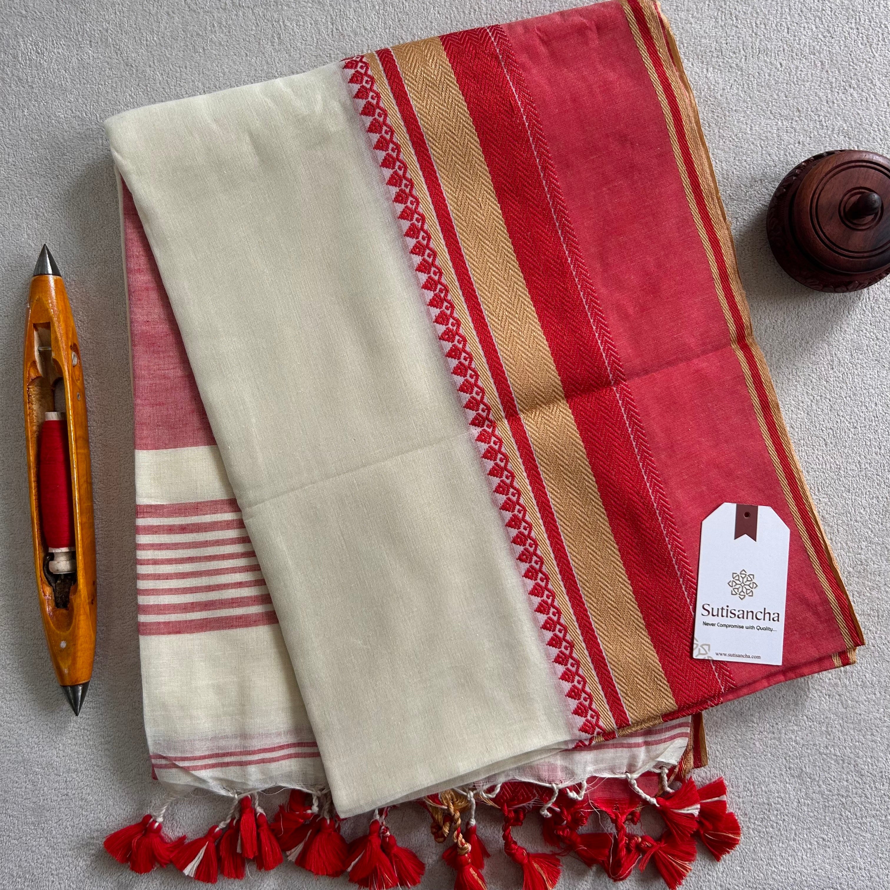 Sutisancha Handwoven Bliss Bengal Cotton Saree