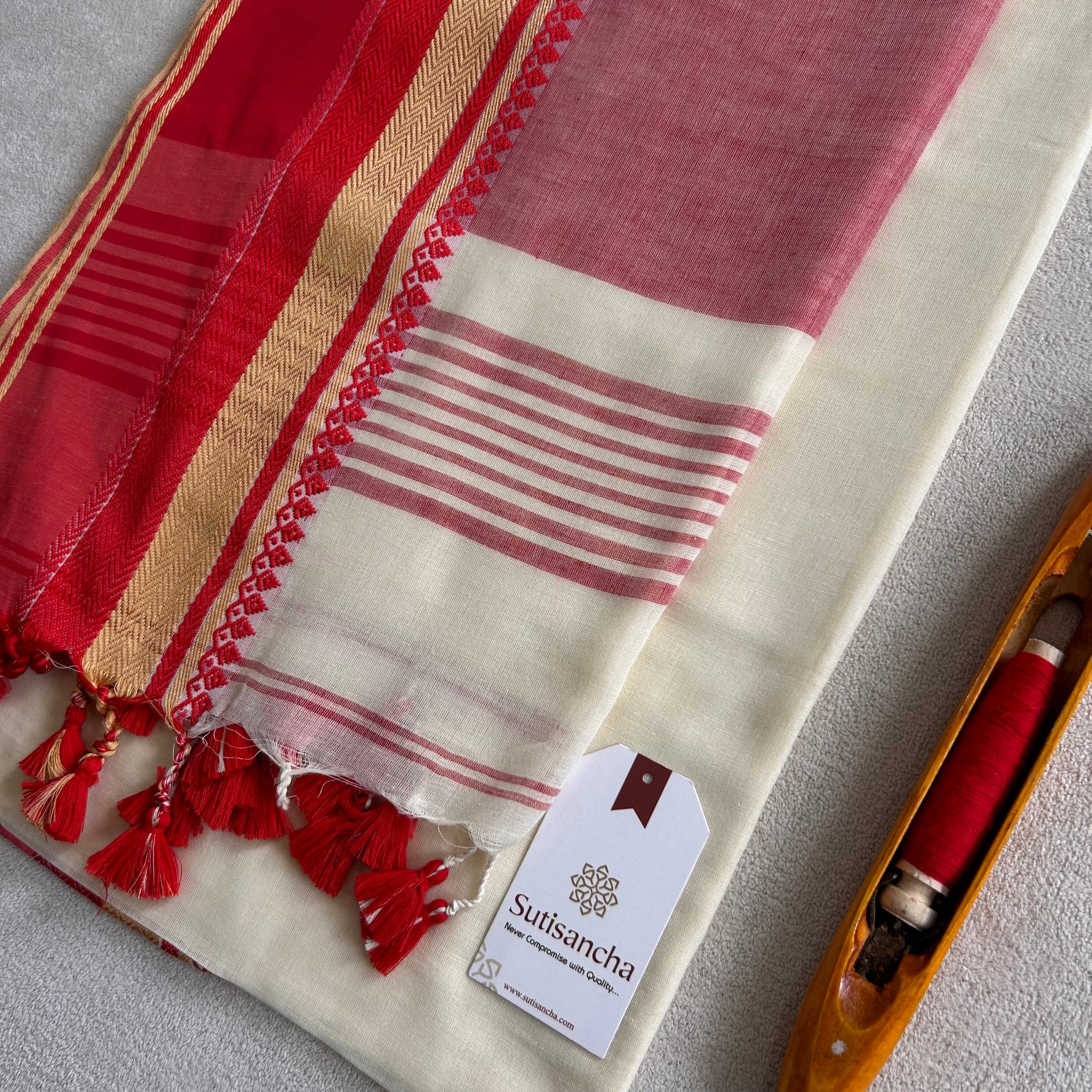 Sutisancha Handwoven Bliss Bengal Cotton Saree