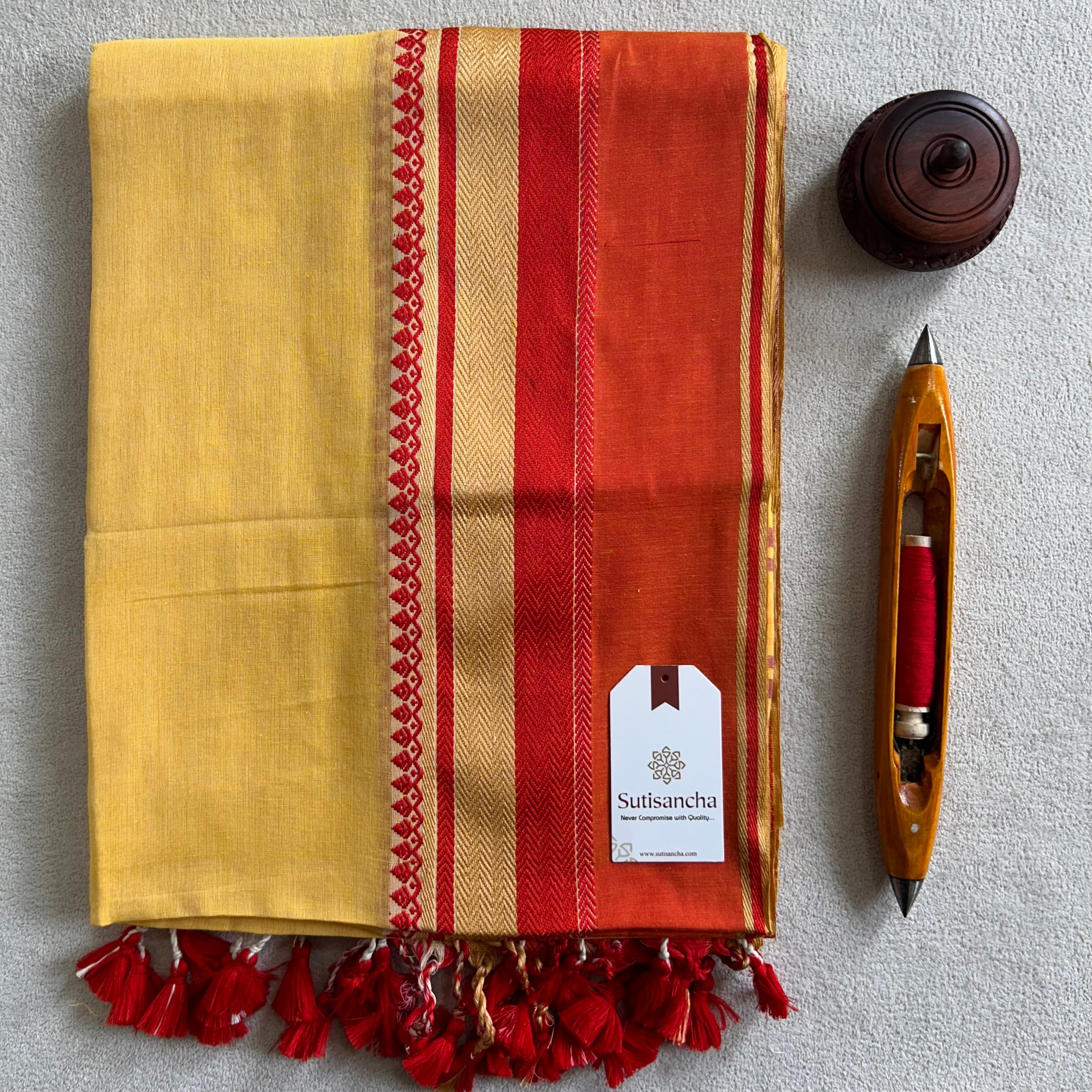 Sutisancha Handwoven Bliss Bengal Cotton Saree