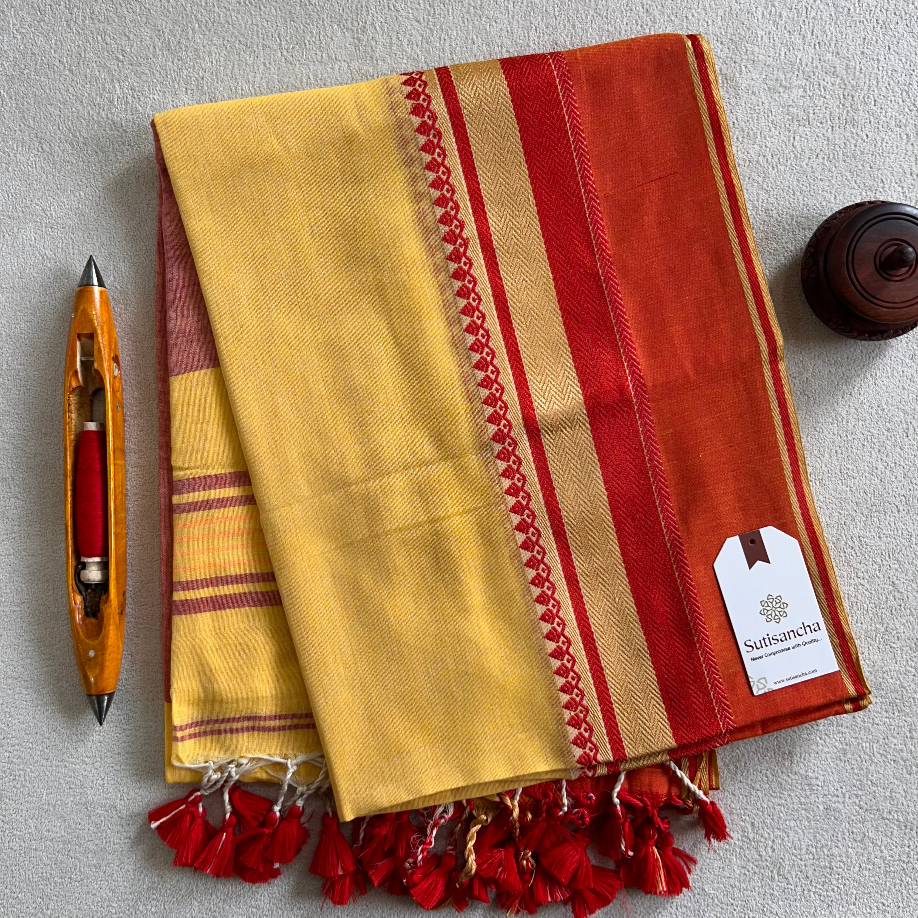 Sutisancha Handwoven Bliss Bengal Cotton Saree