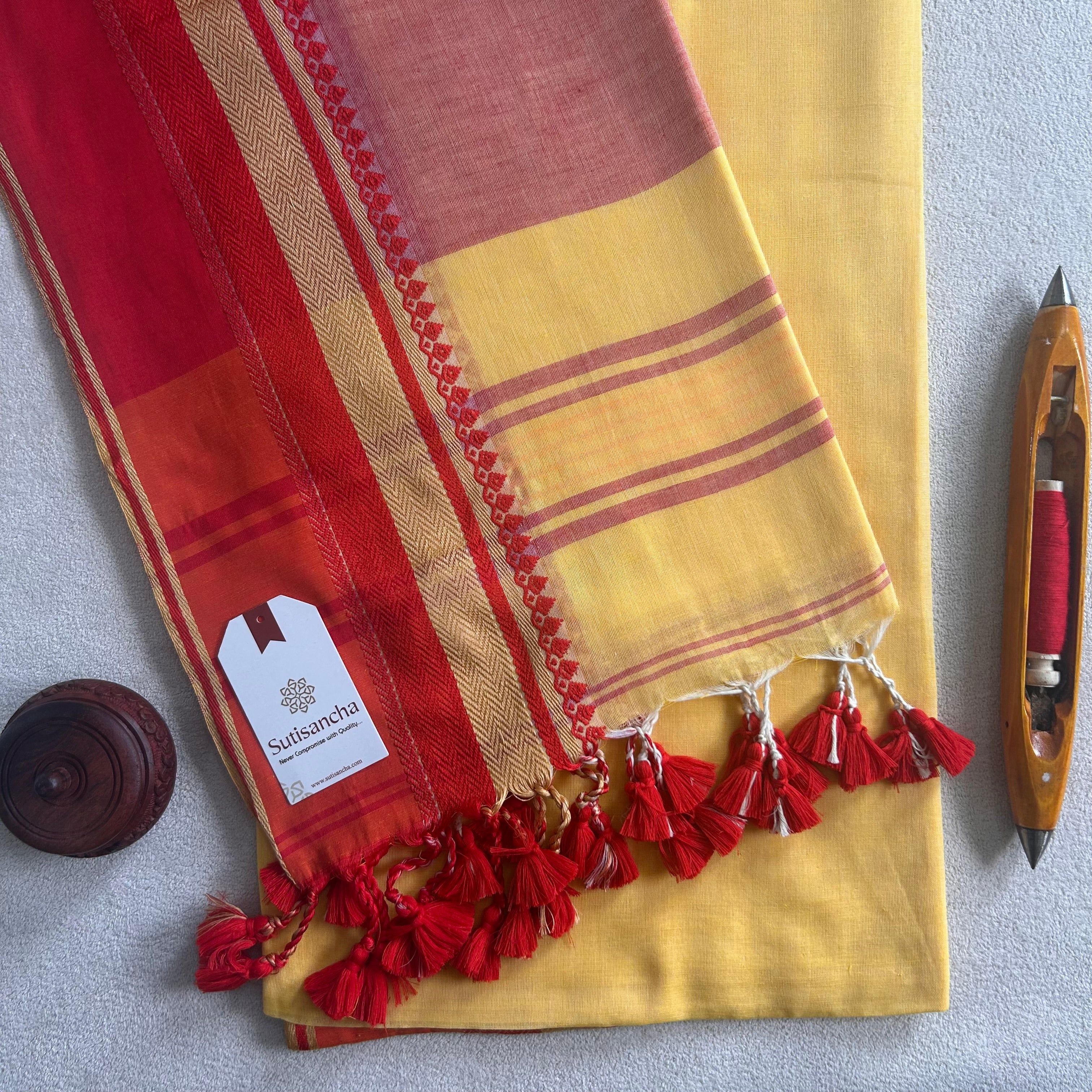 Sutisancha Handwoven Bliss Bengal Cotton Saree