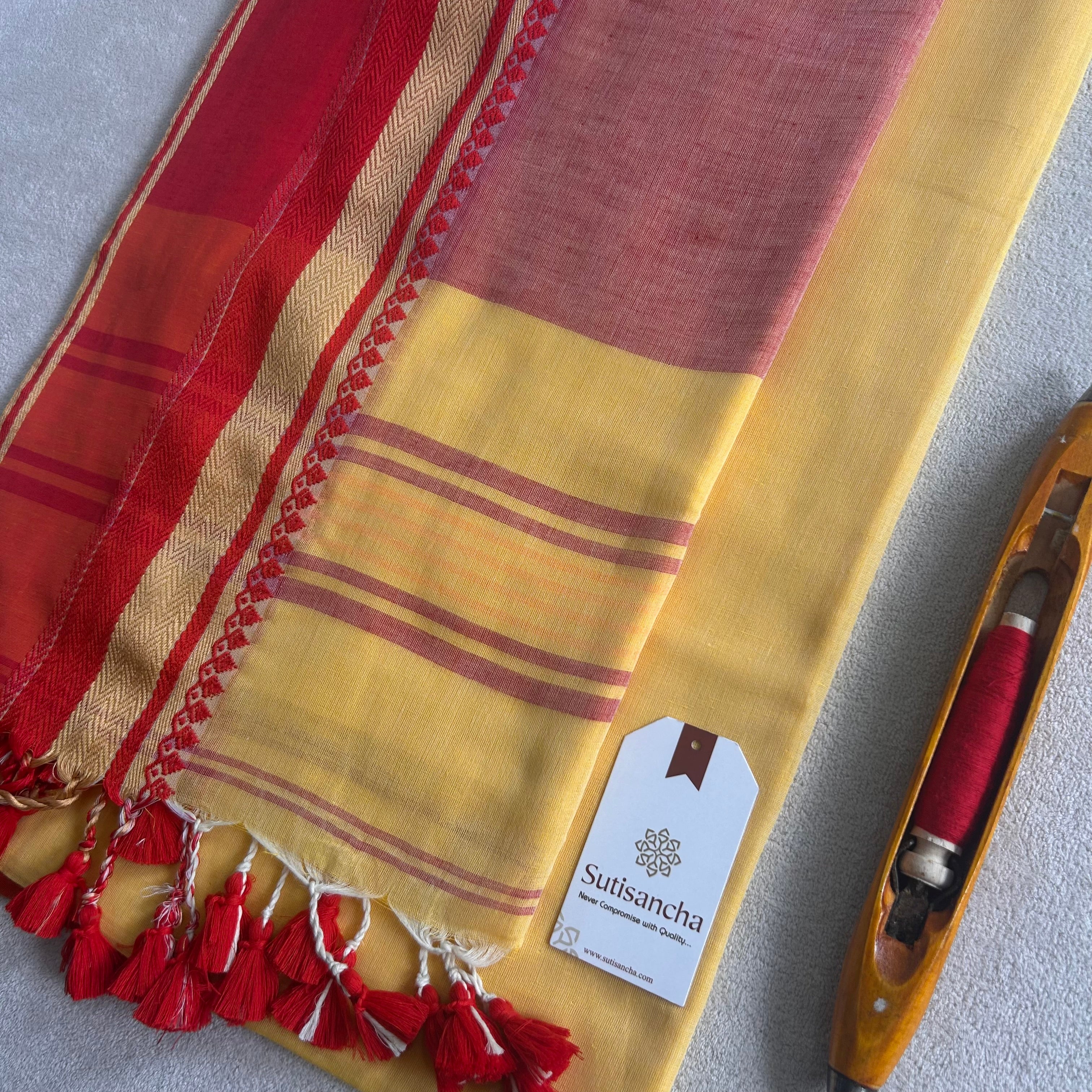 Sutisancha Handwoven Bliss Bengal Cotton Saree