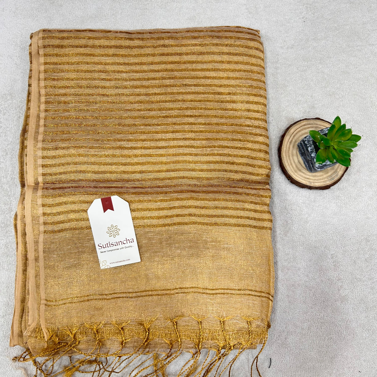 Pure Tissue Saree with Running Blouse | Clearance Sale
