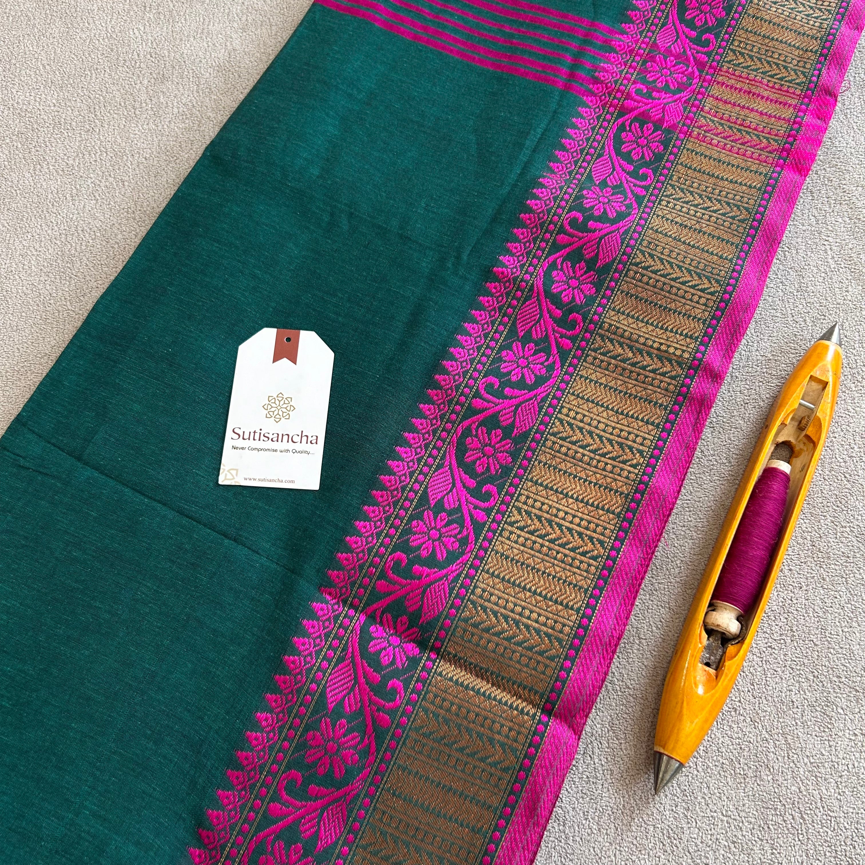 Sutisancha Heritage Bengal Cotton Saree with Timeless Weave