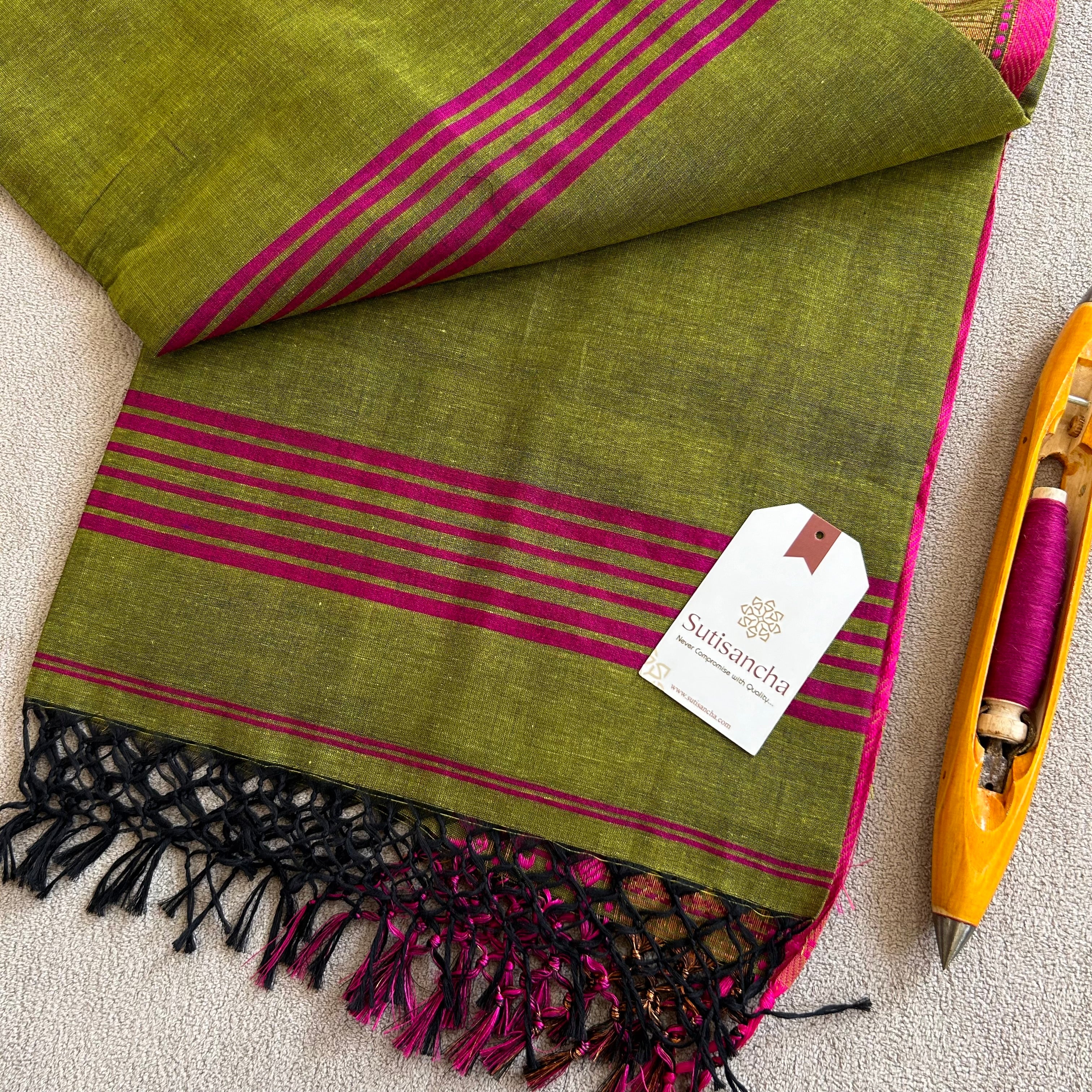 Sutisancha Heritage Bengal Cotton Saree with Timeless Weave