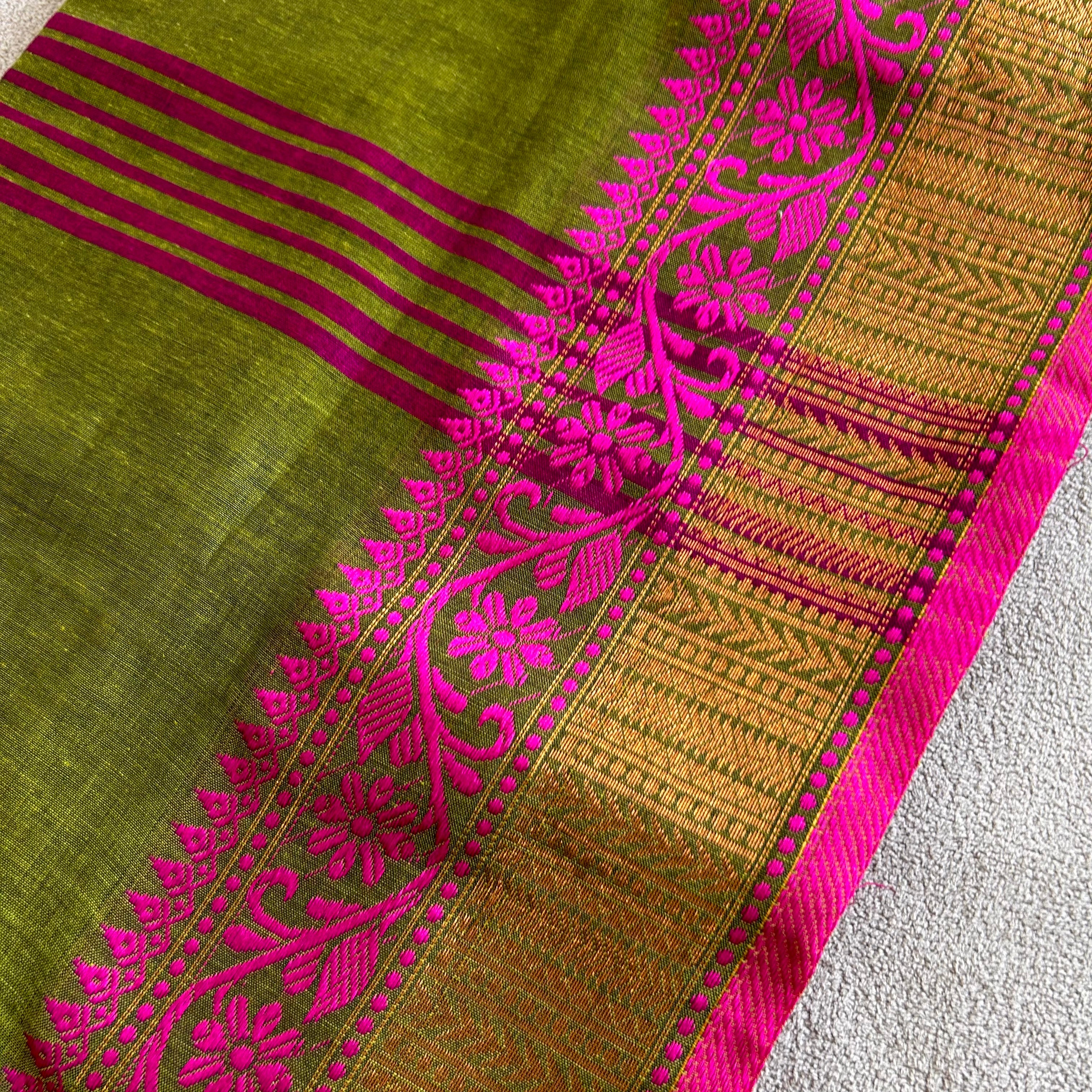 Sutisancha Heritage Bengal Cotton Saree with Timeless Weave