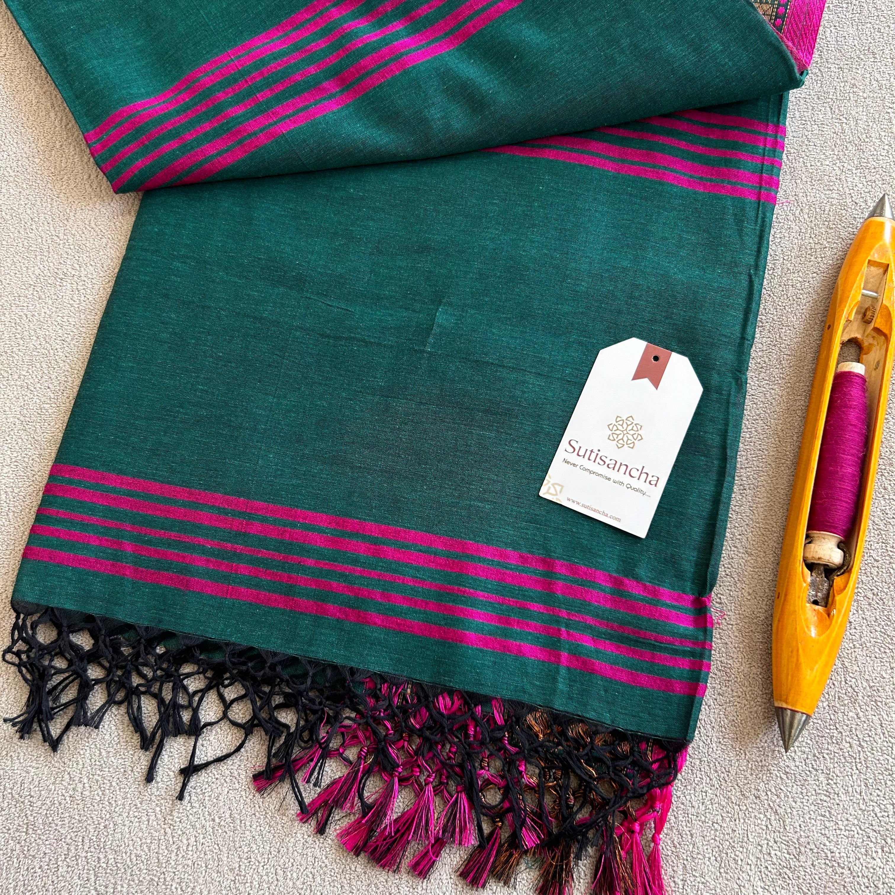 Sutisancha Heritage Bengal Cotton Saree with Timeless Weave