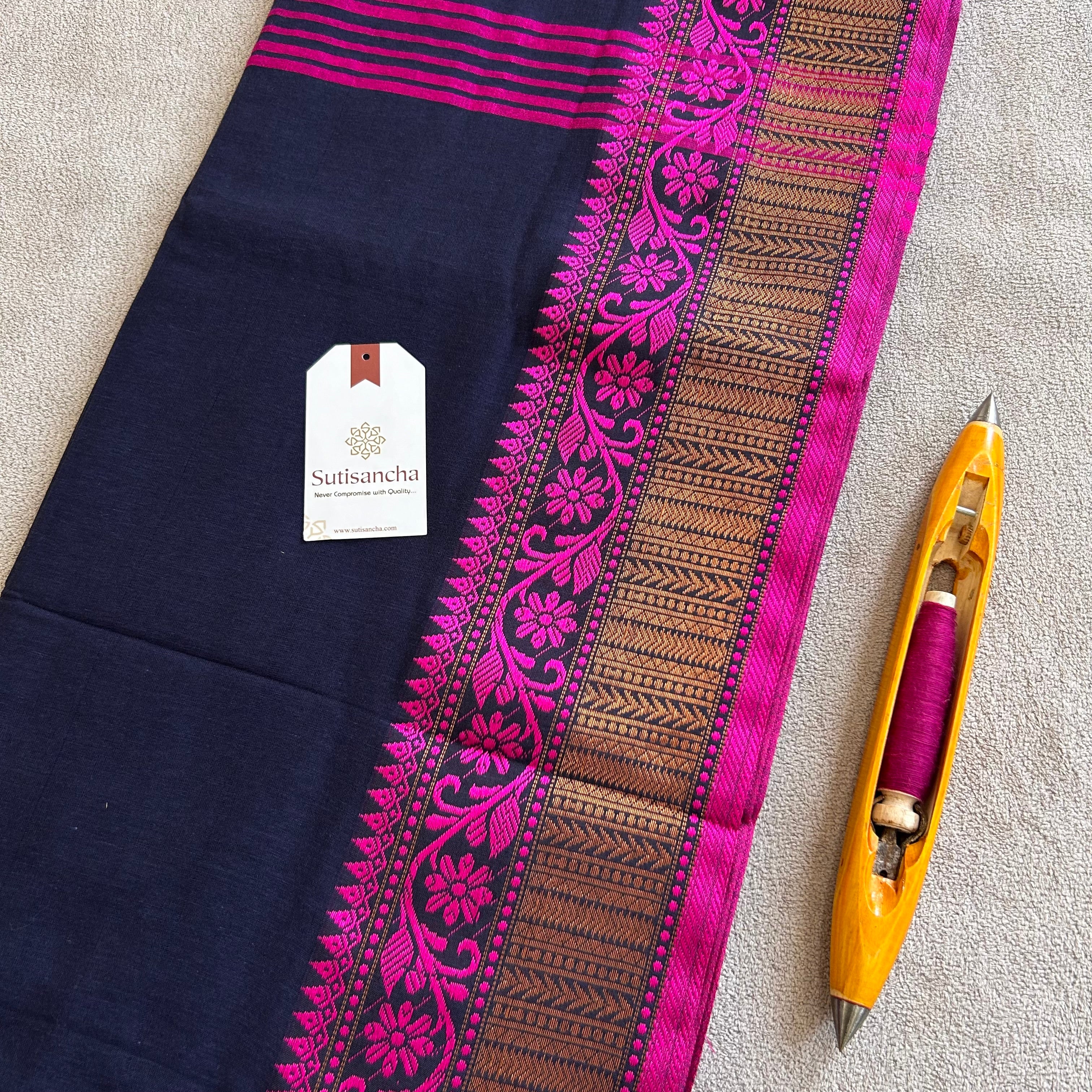 Sutisancha Heritage Bengal Cotton Saree with Timeless Weave