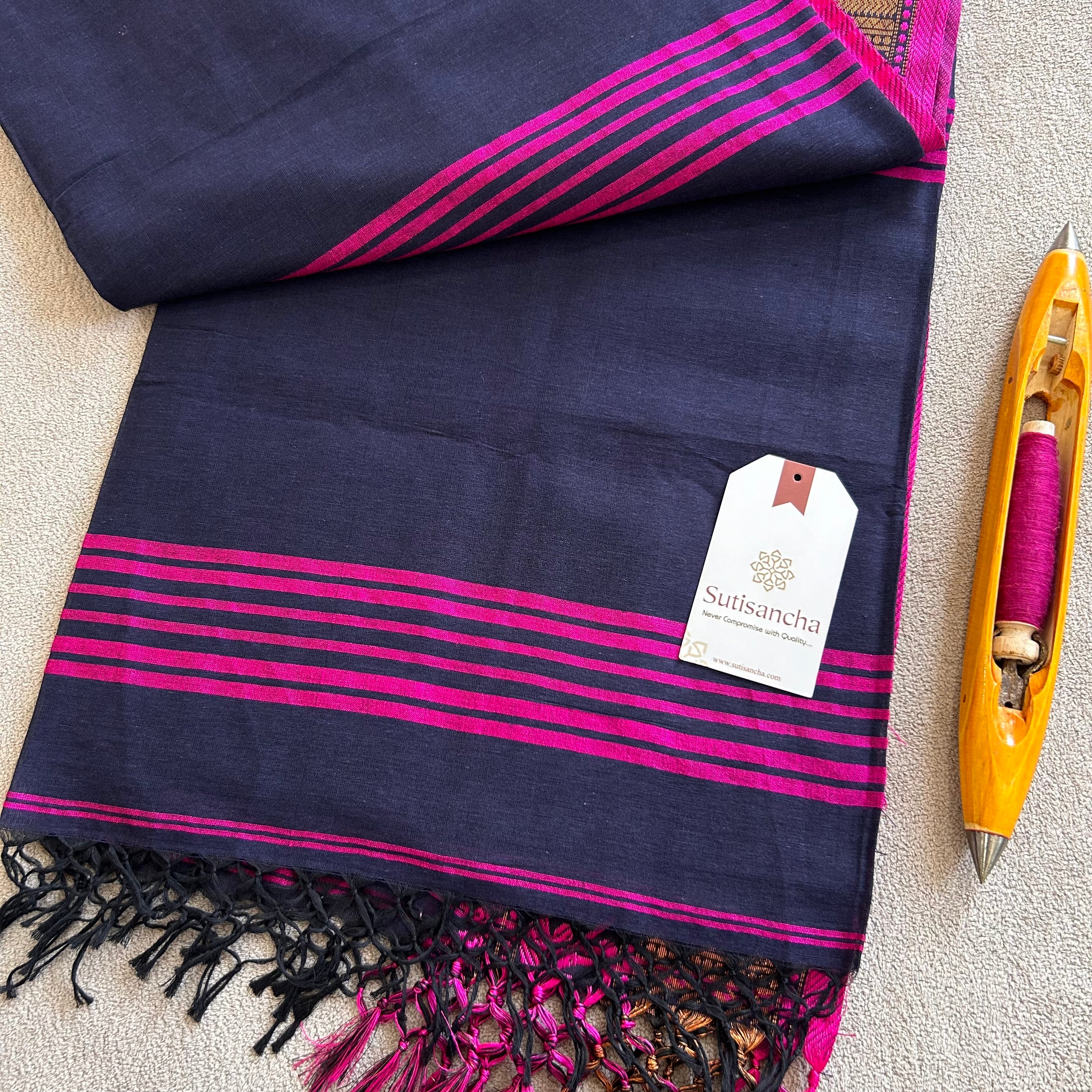 Sutisancha Heritage Bengal Cotton Saree with Timeless Weave