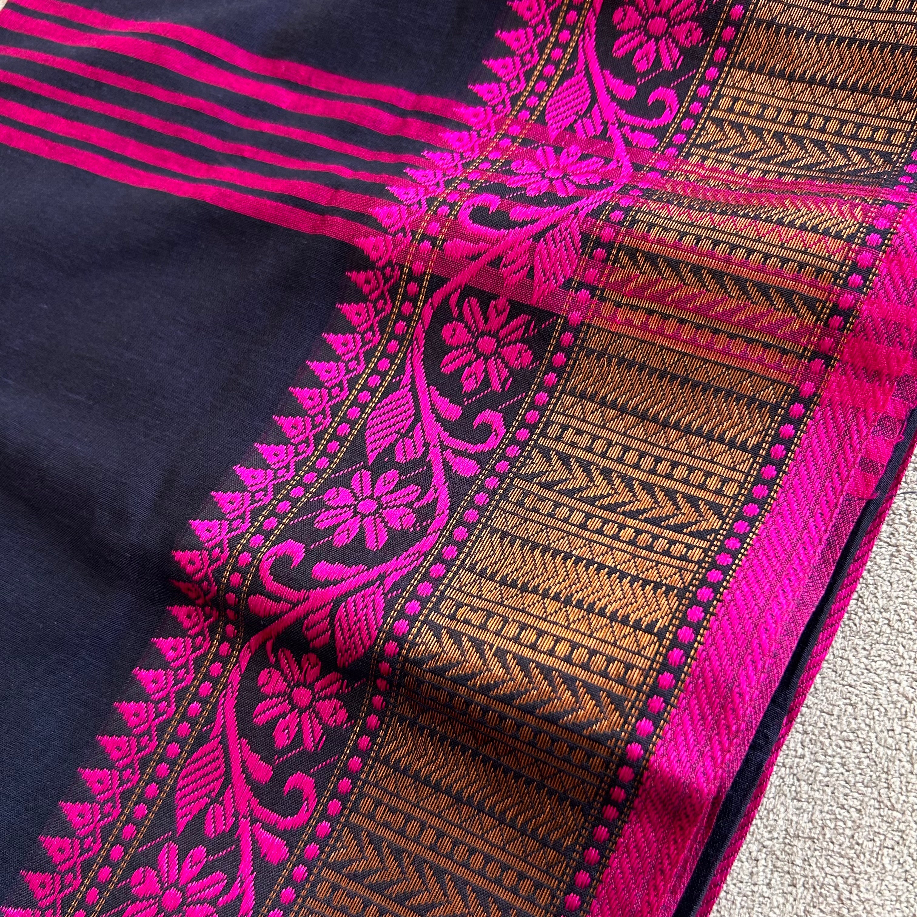 Sutisancha Heritage Bengal Cotton Saree with Timeless Weave