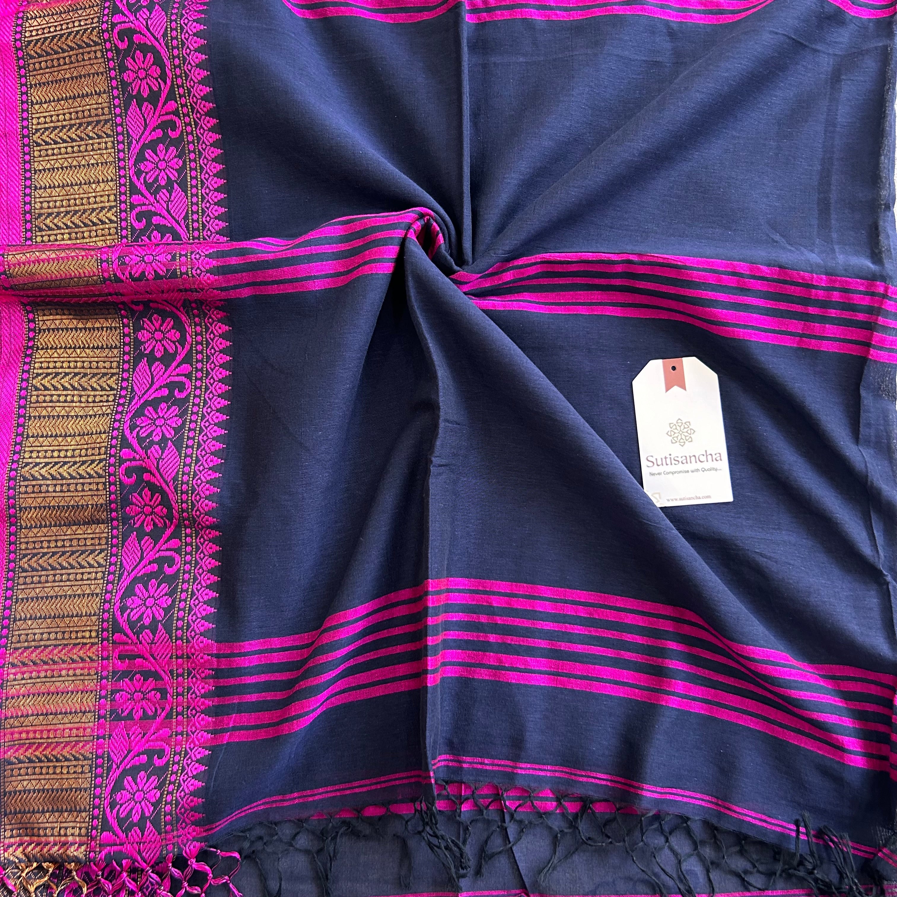 Sutisancha Heritage Bengal Cotton Saree with Timeless Weave