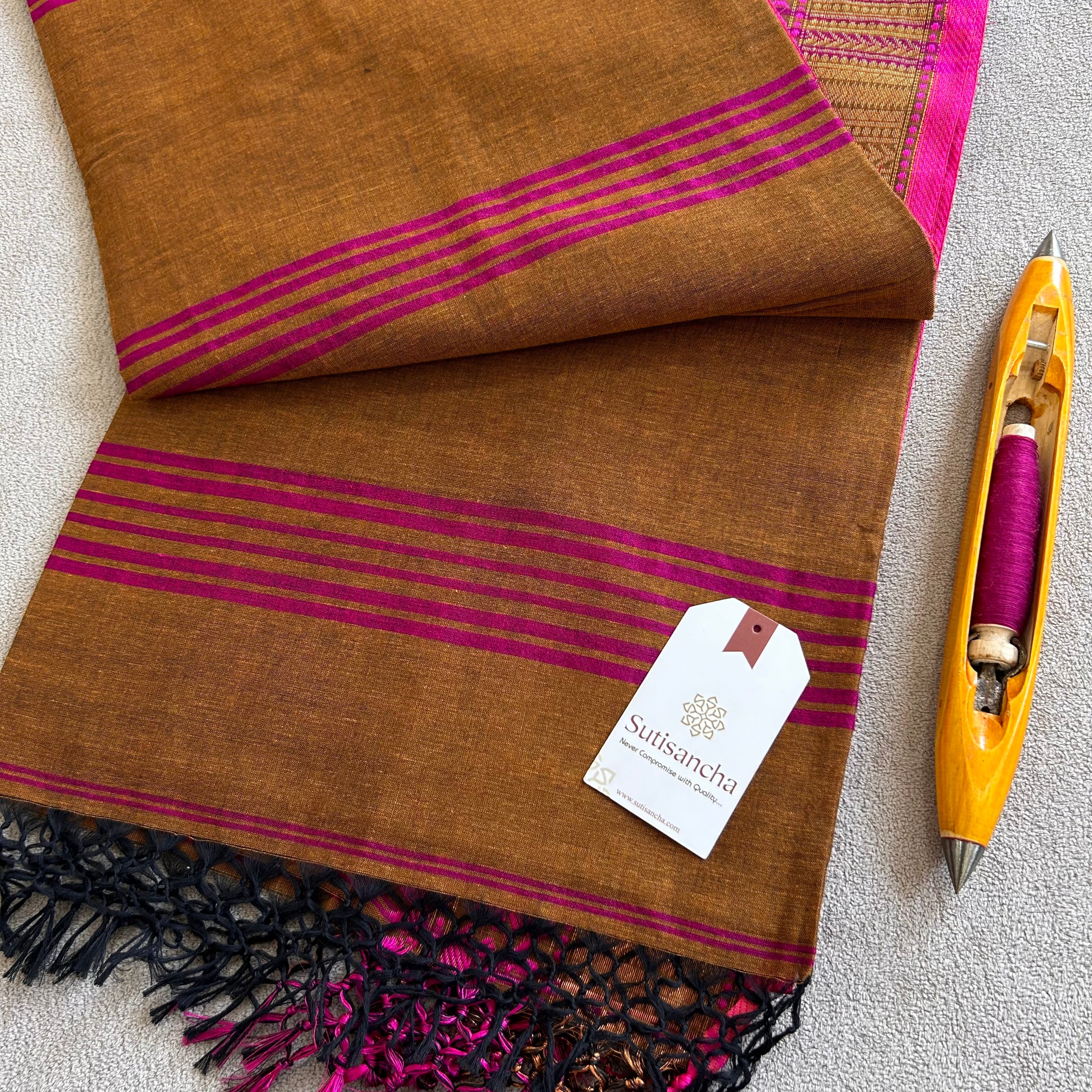 Sutisancha Heritage Bengal Cotton Saree with Timeless Weave