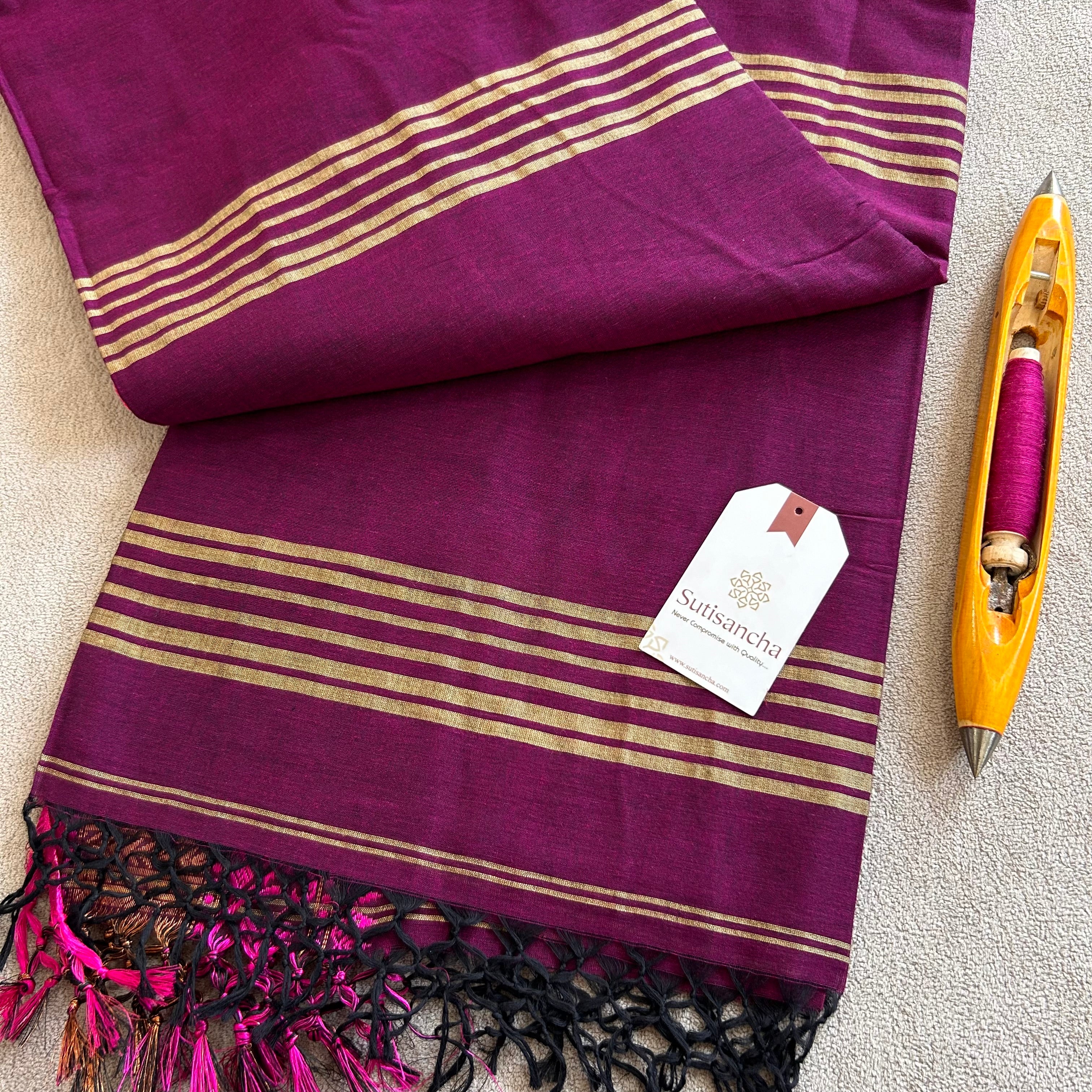 Sutisancha Heritage Bengal Cotton Saree with Timeless Weave