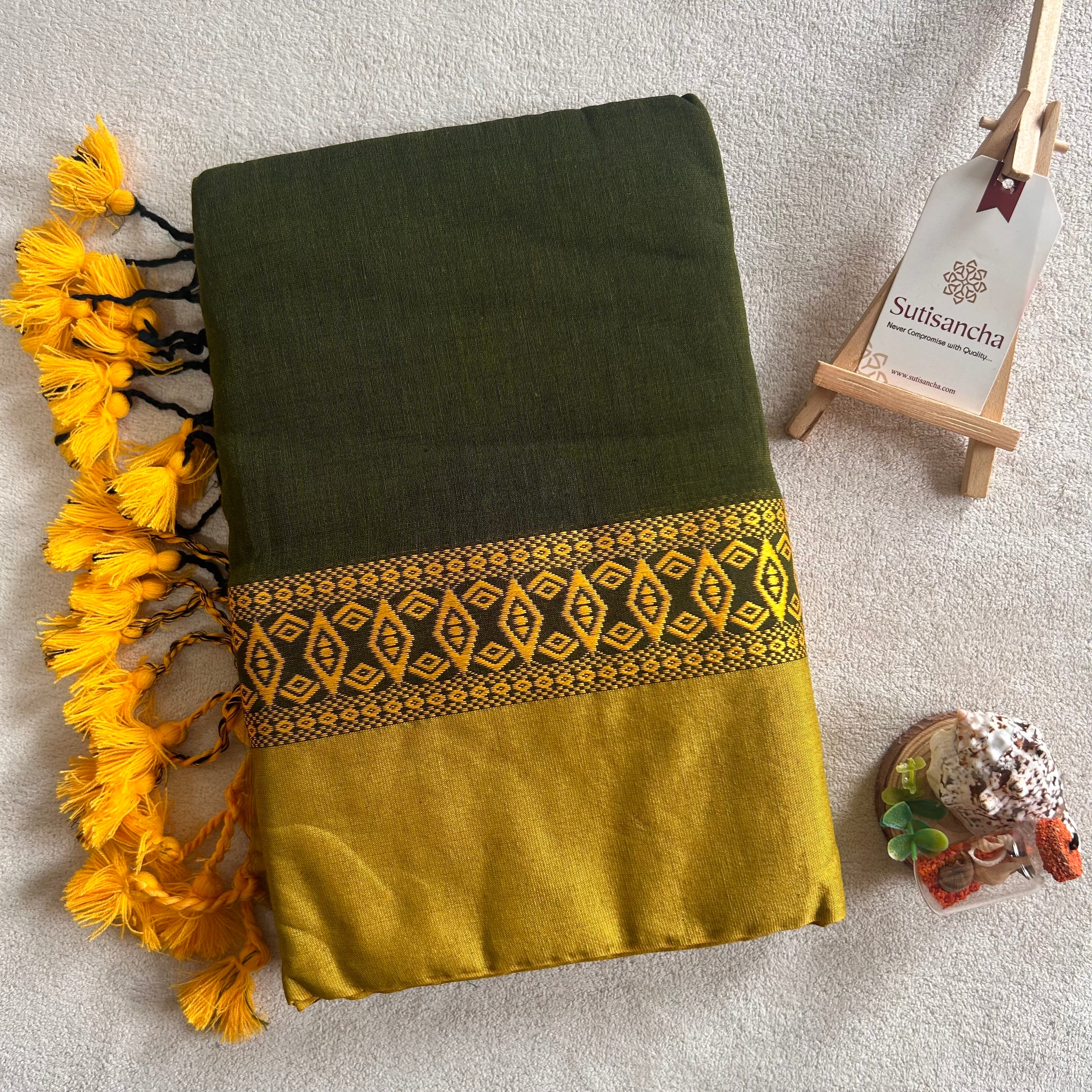 Timeless Weave Bengal Cotton Saree by Sutisancha