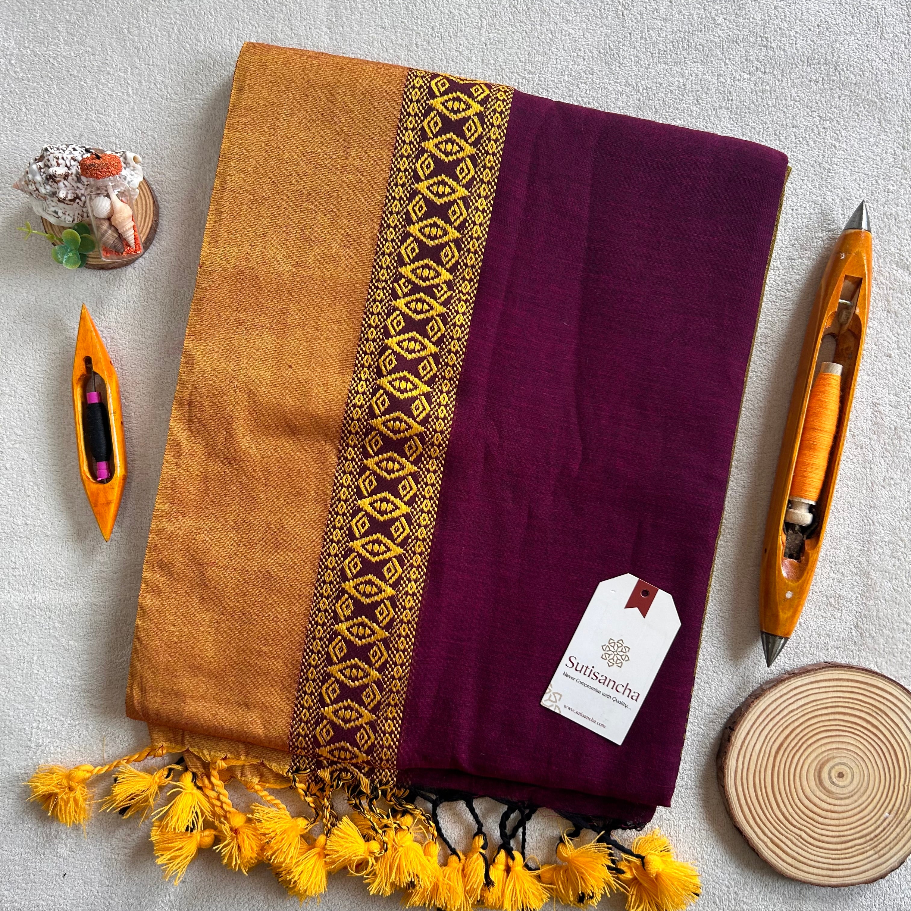 Timeless Weave Bengal Cotton Saree by Sutisancha