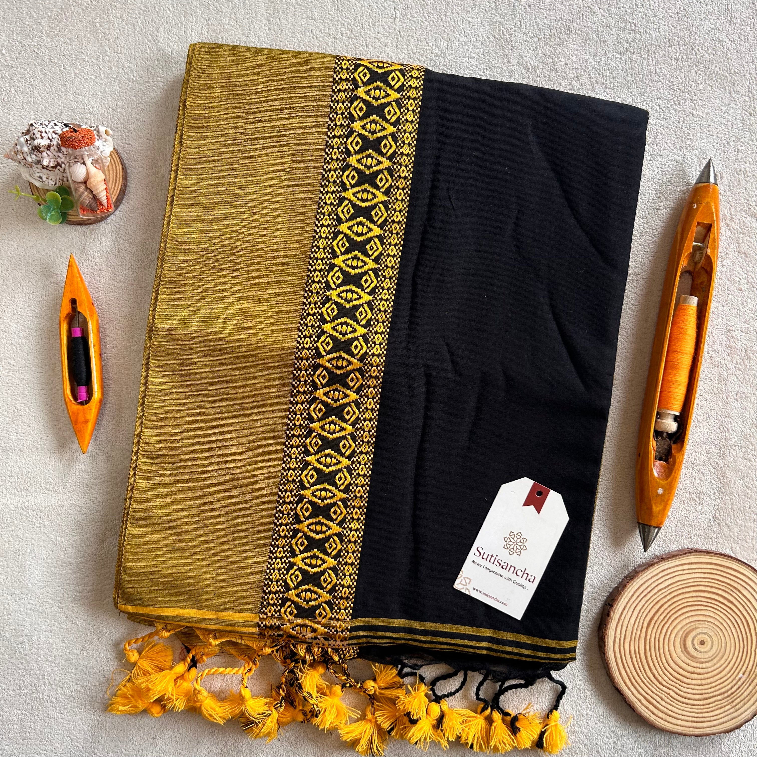 Timeless Weave Bengal Cotton Saree by Sutisancha