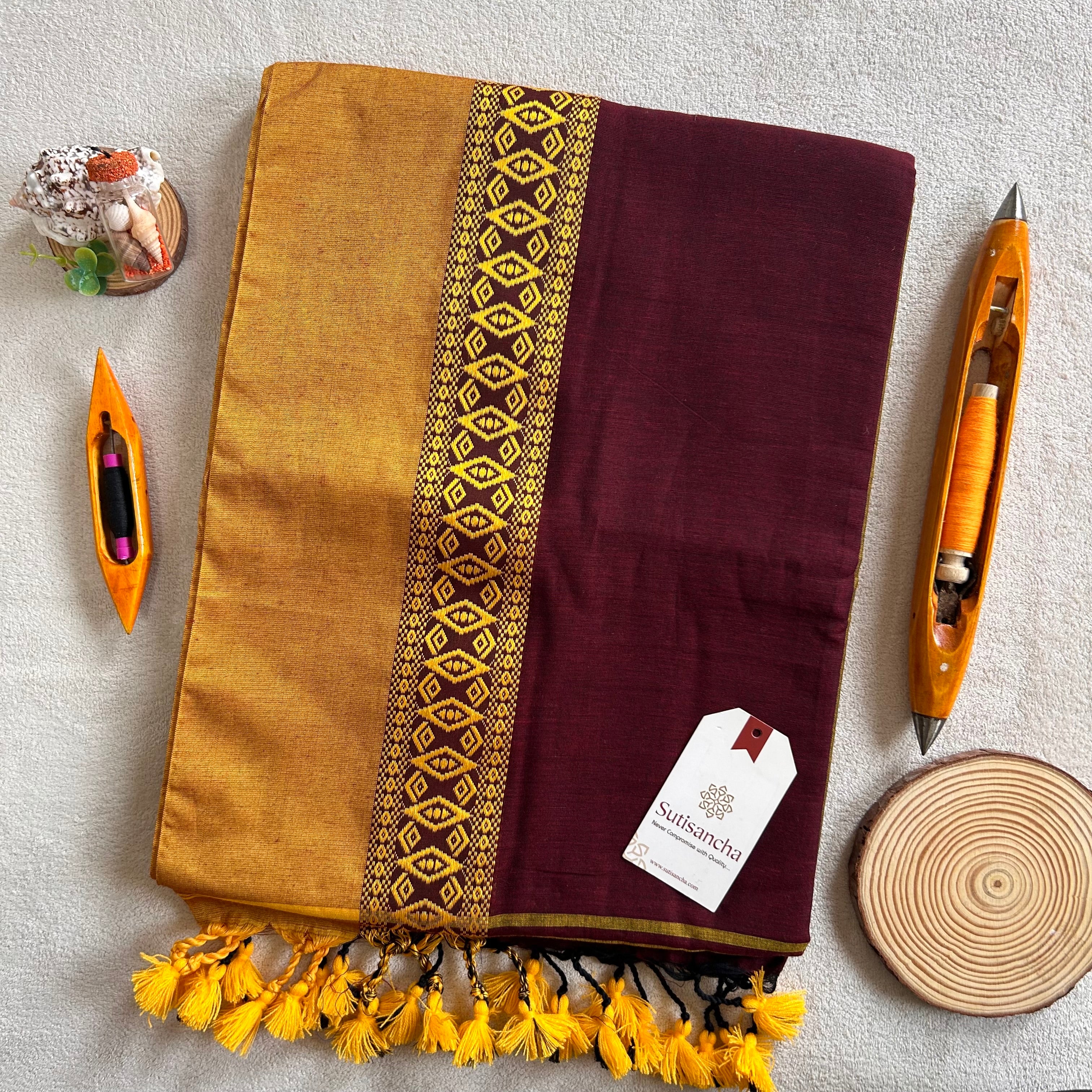 Timeless Weave Bengal Cotton Saree by Sutisancha