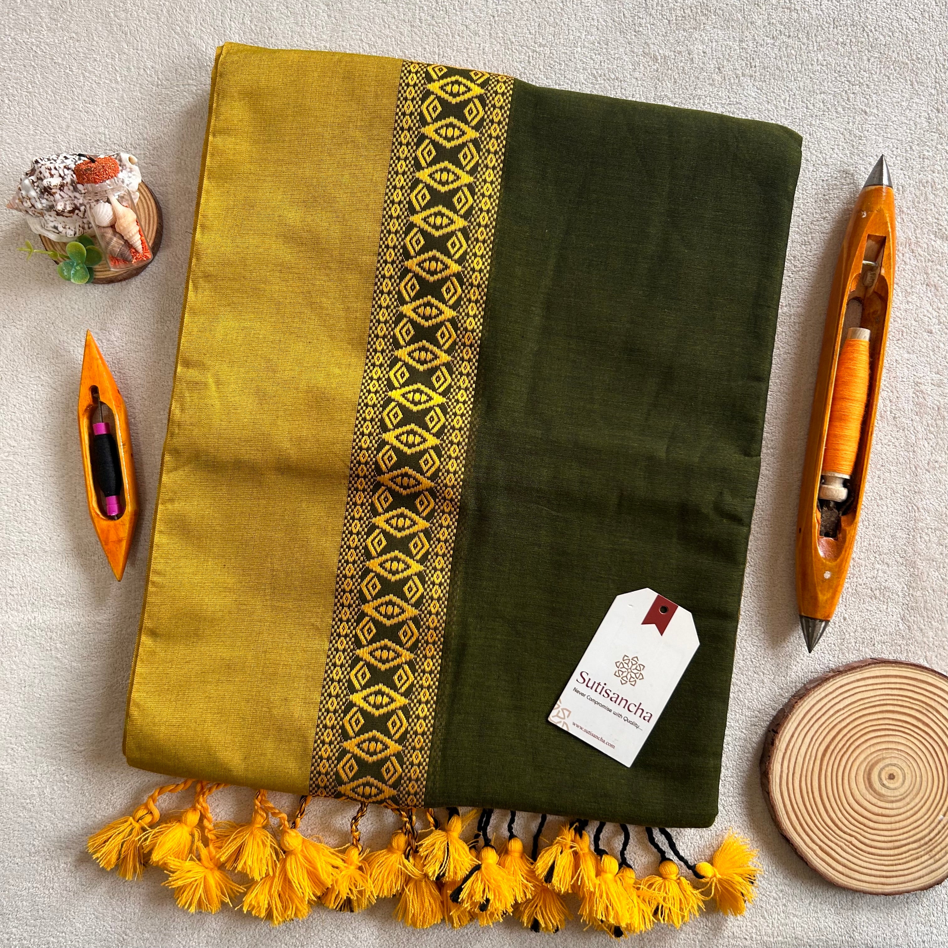 Timeless Weave Bengal Cotton Saree by Sutisancha