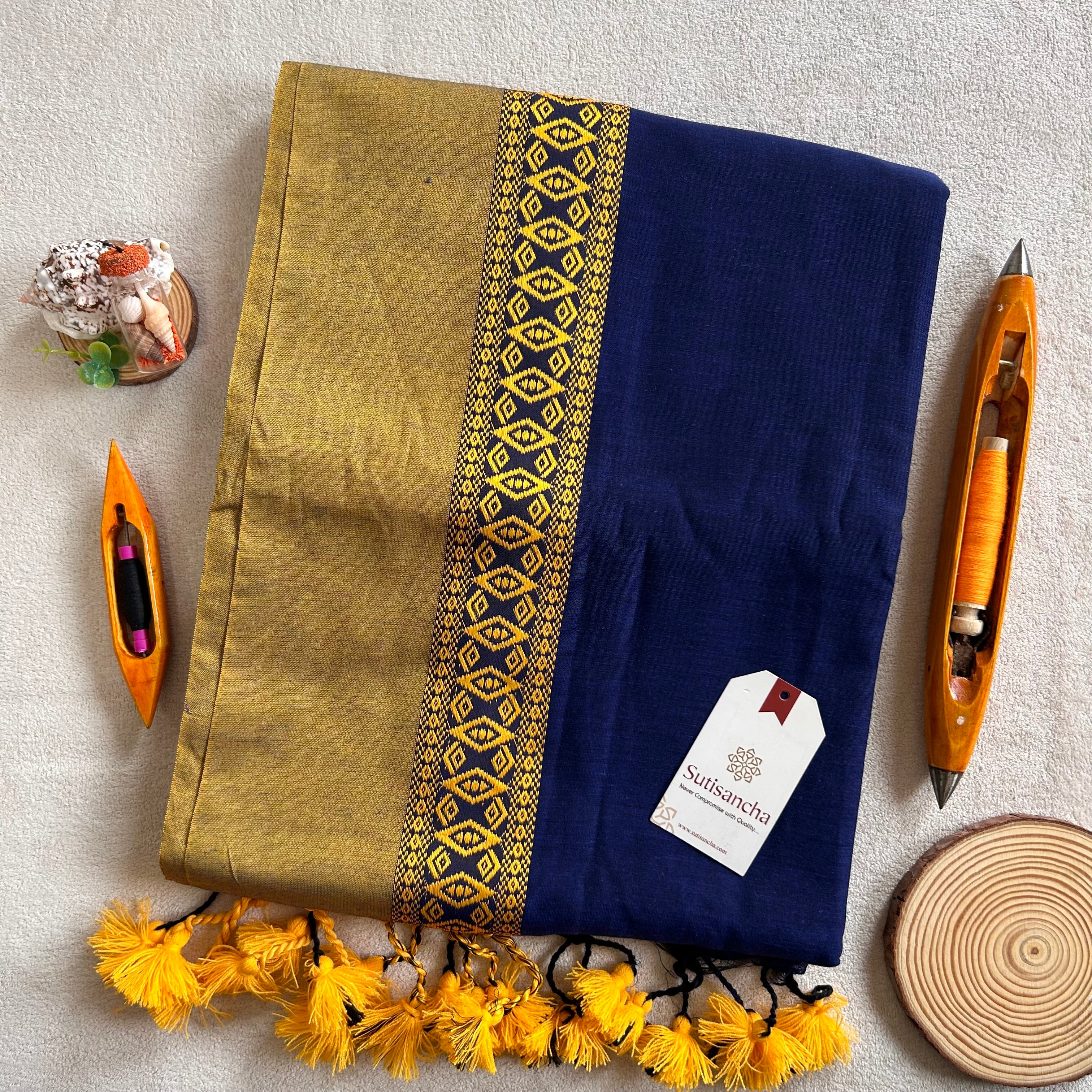 Timeless Weave Bengal Cotton Saree by Sutisancha