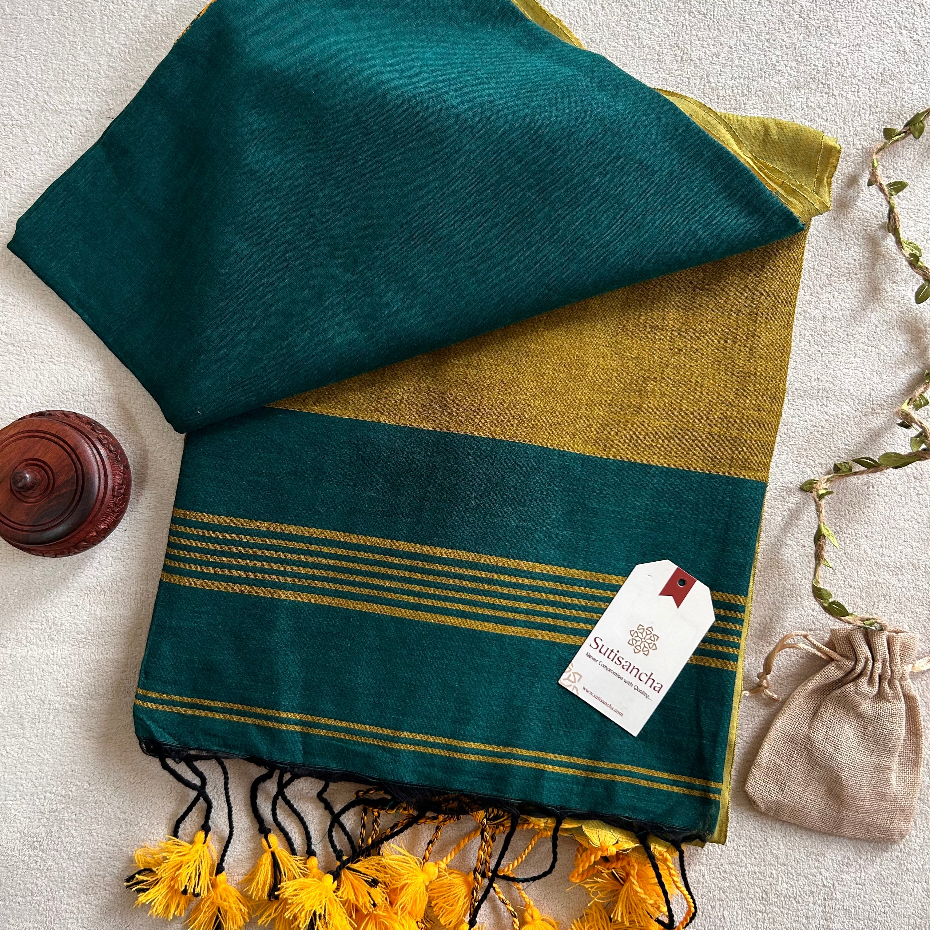 Timeless Weave Bengal Cotton Saree by Sutisancha