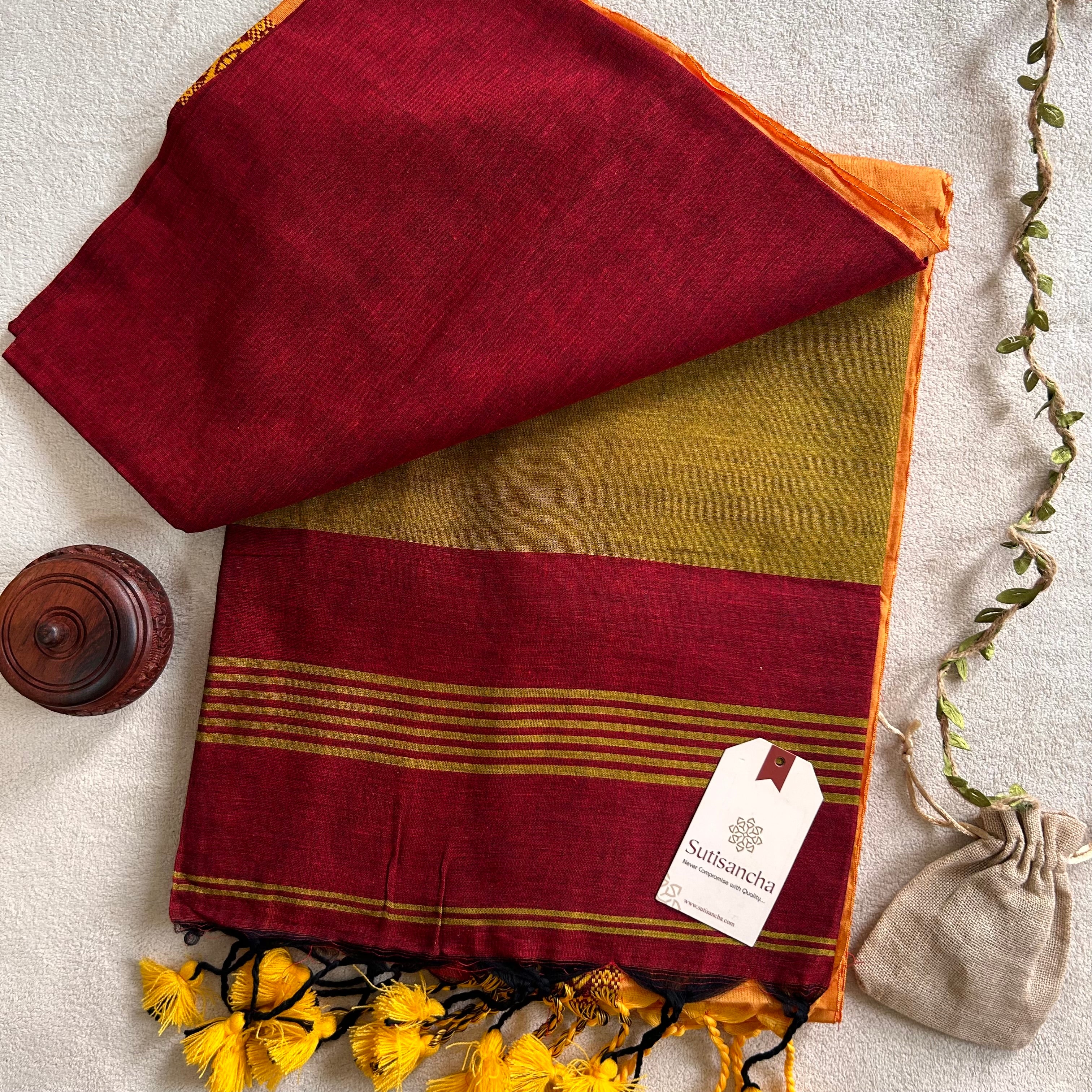 Timeless Weave Bengal Cotton Saree by Sutisancha