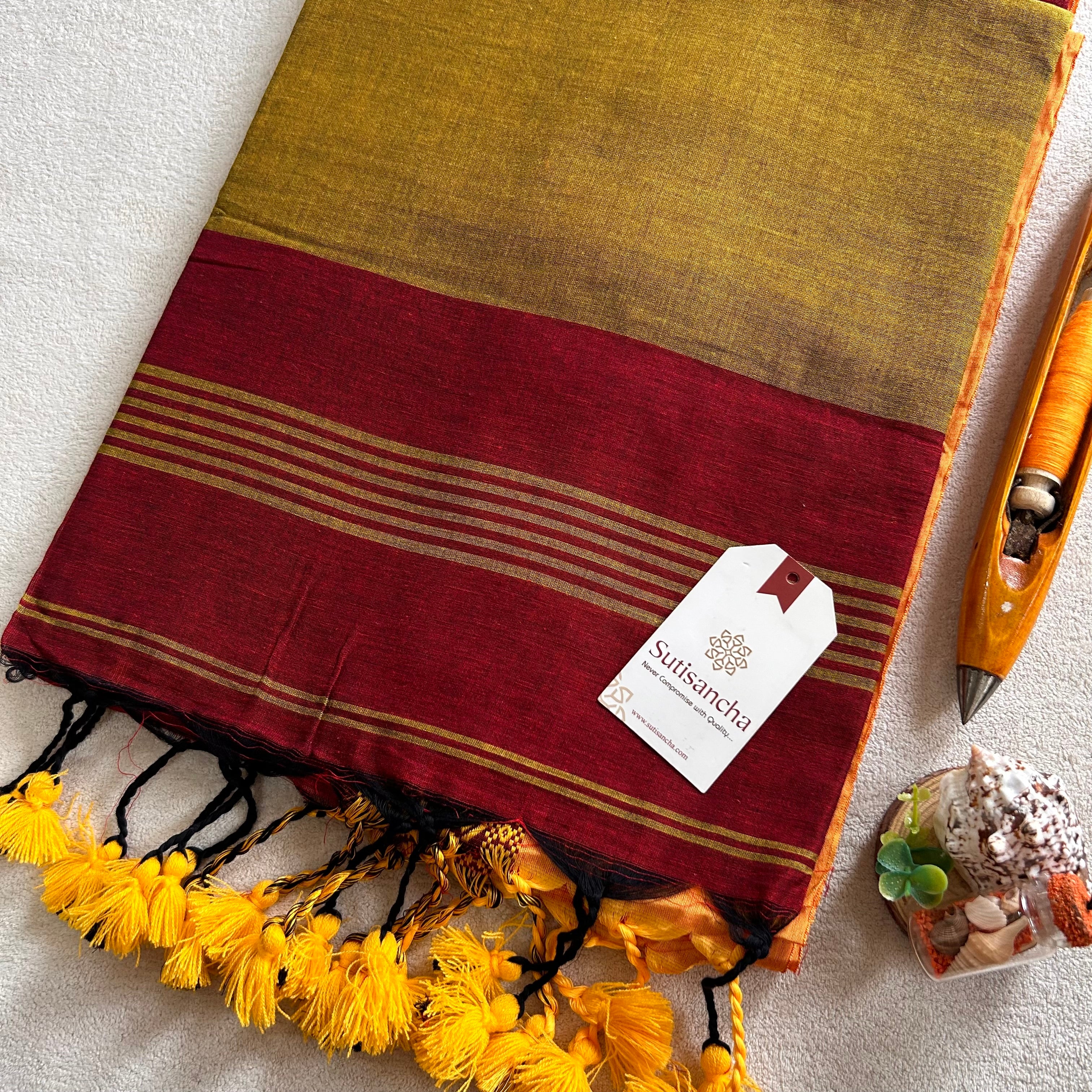 Timeless Weave Bengal Cotton Saree by Sutisancha