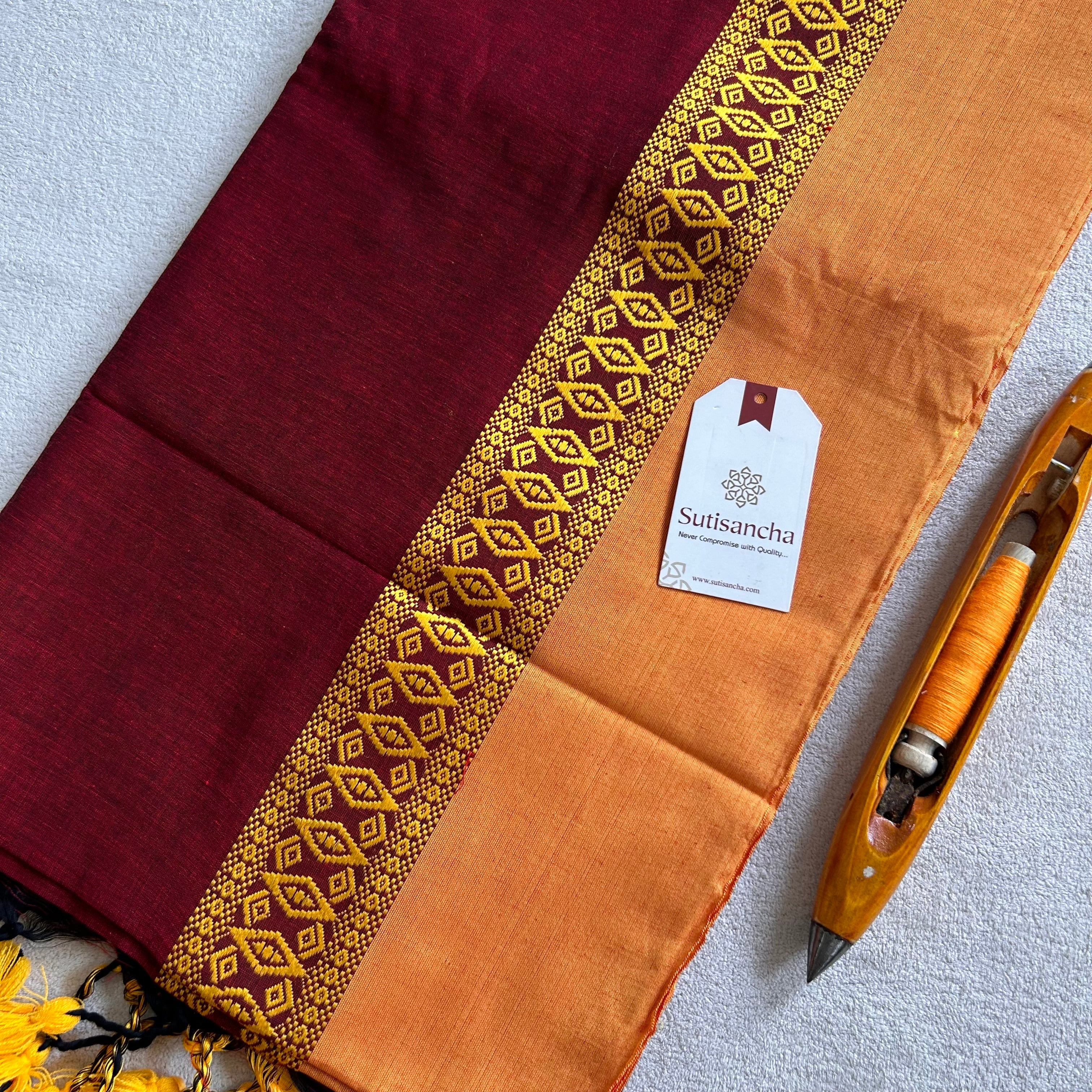 Timeless Weave Bengal Cotton Saree by Sutisancha